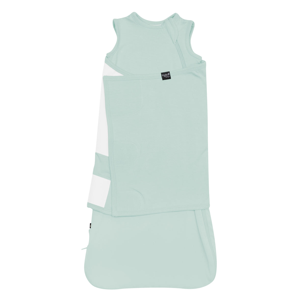 Sleep Bag Swaddler in Sage 0.5 swaddled