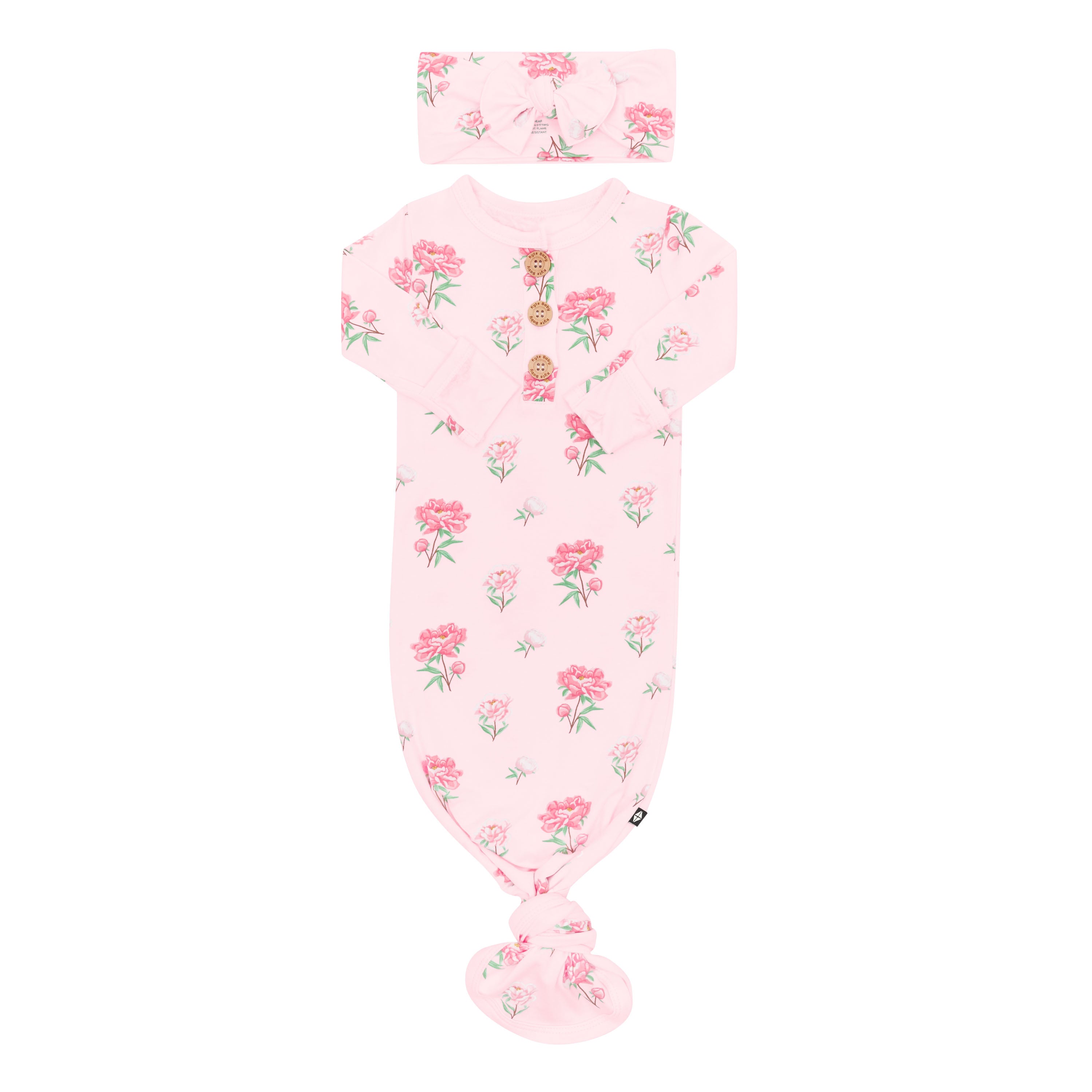 Fold over hand cuffs shown on the Knotted Gown with Bow Set in Sakura Peony