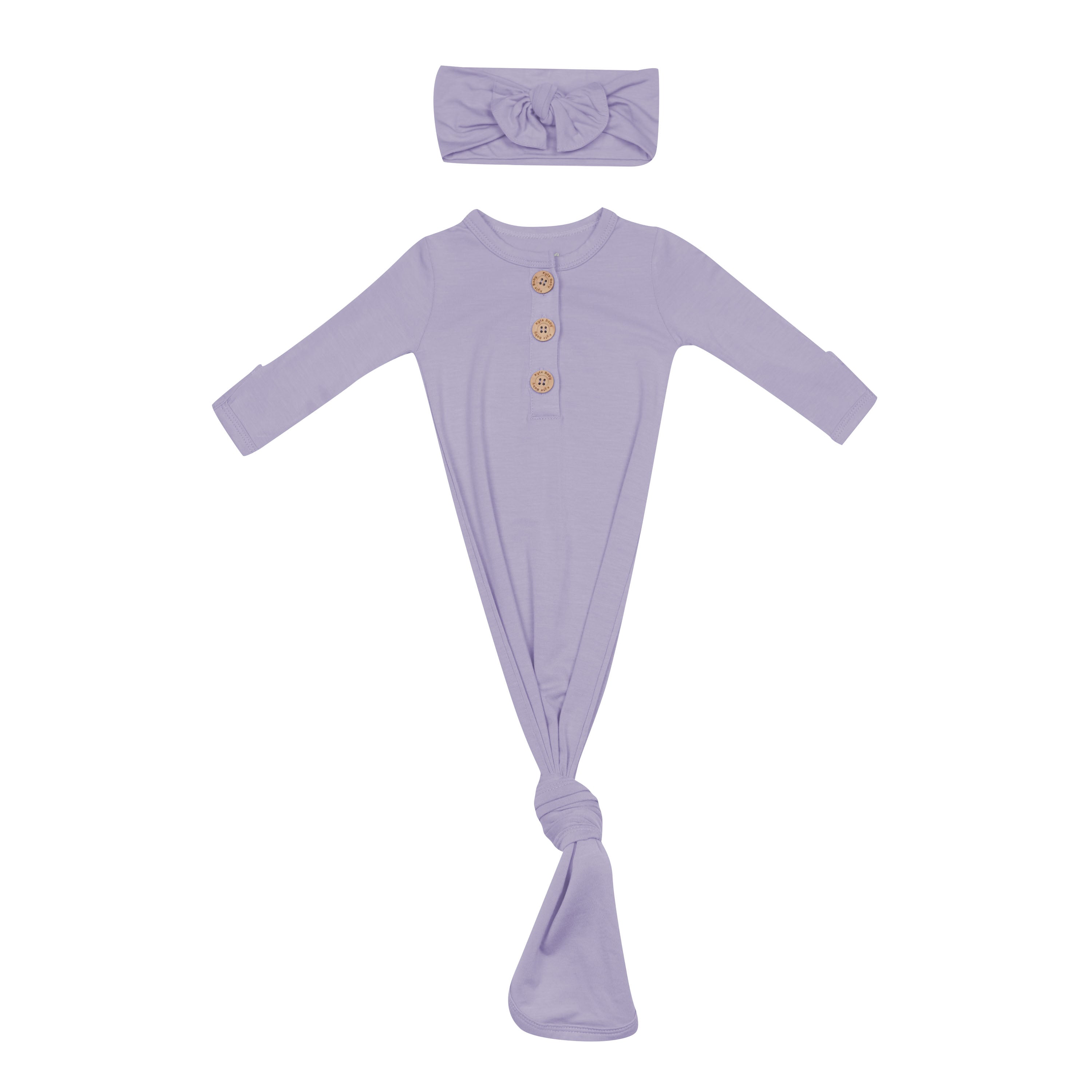 Purple Knotted Gown with Bow Set in Taro