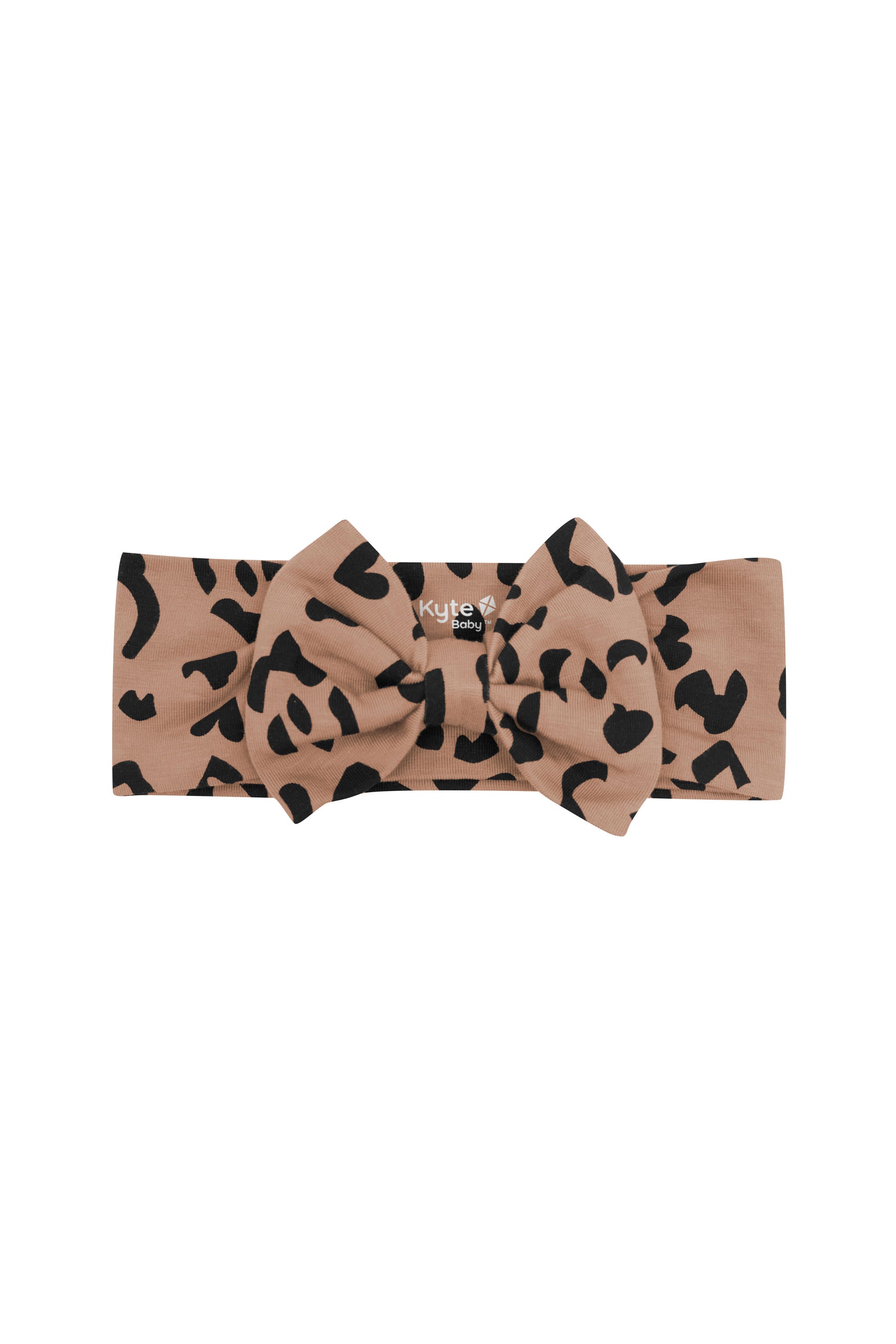 Product photo of the Bow Headband in Latte Leopard