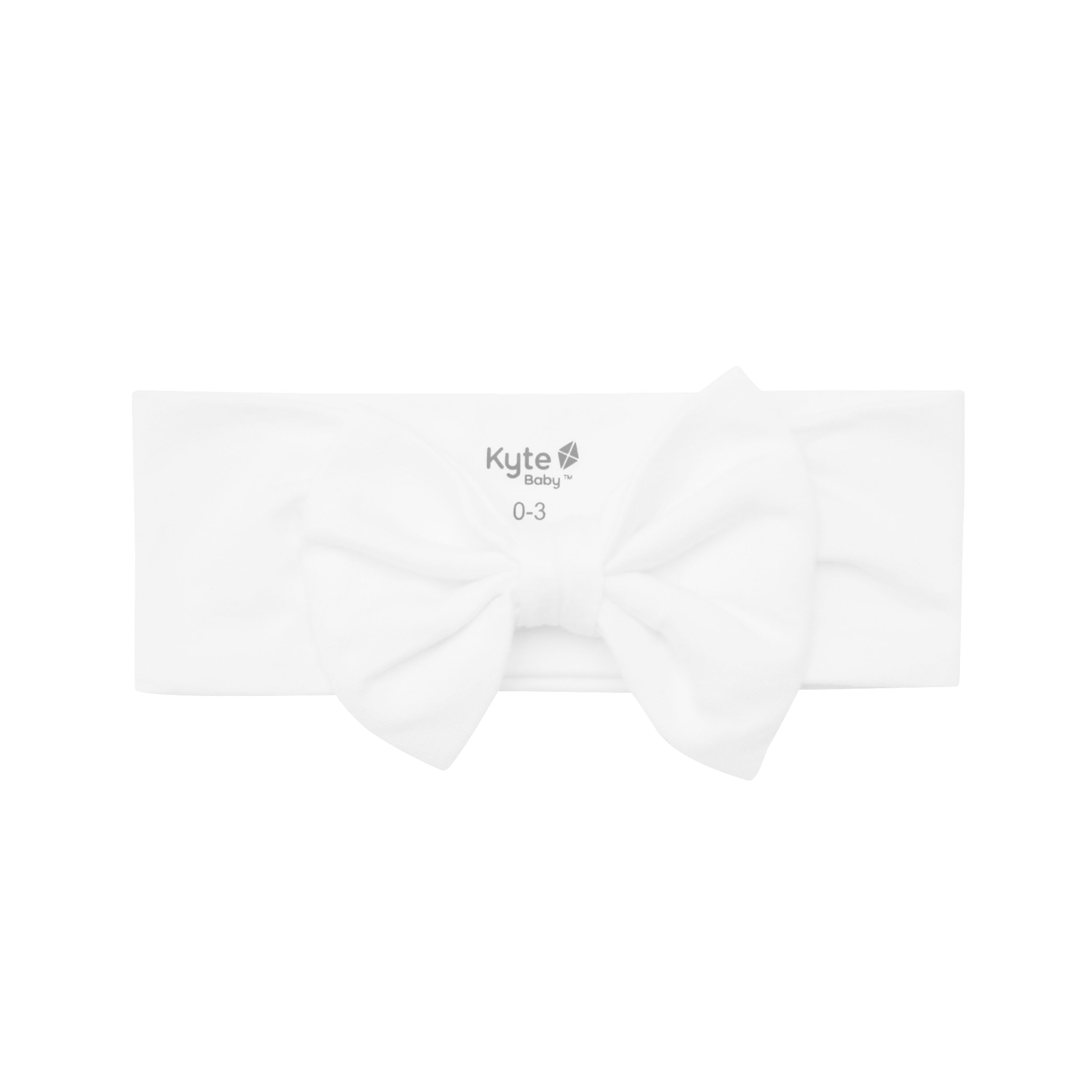 White Bow Headband in Cloud