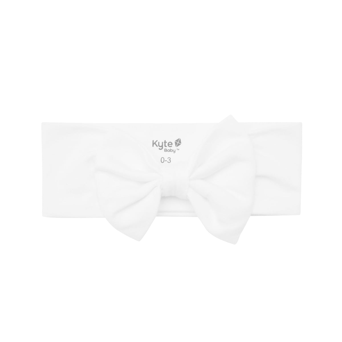 White Bow Headband in Cloud