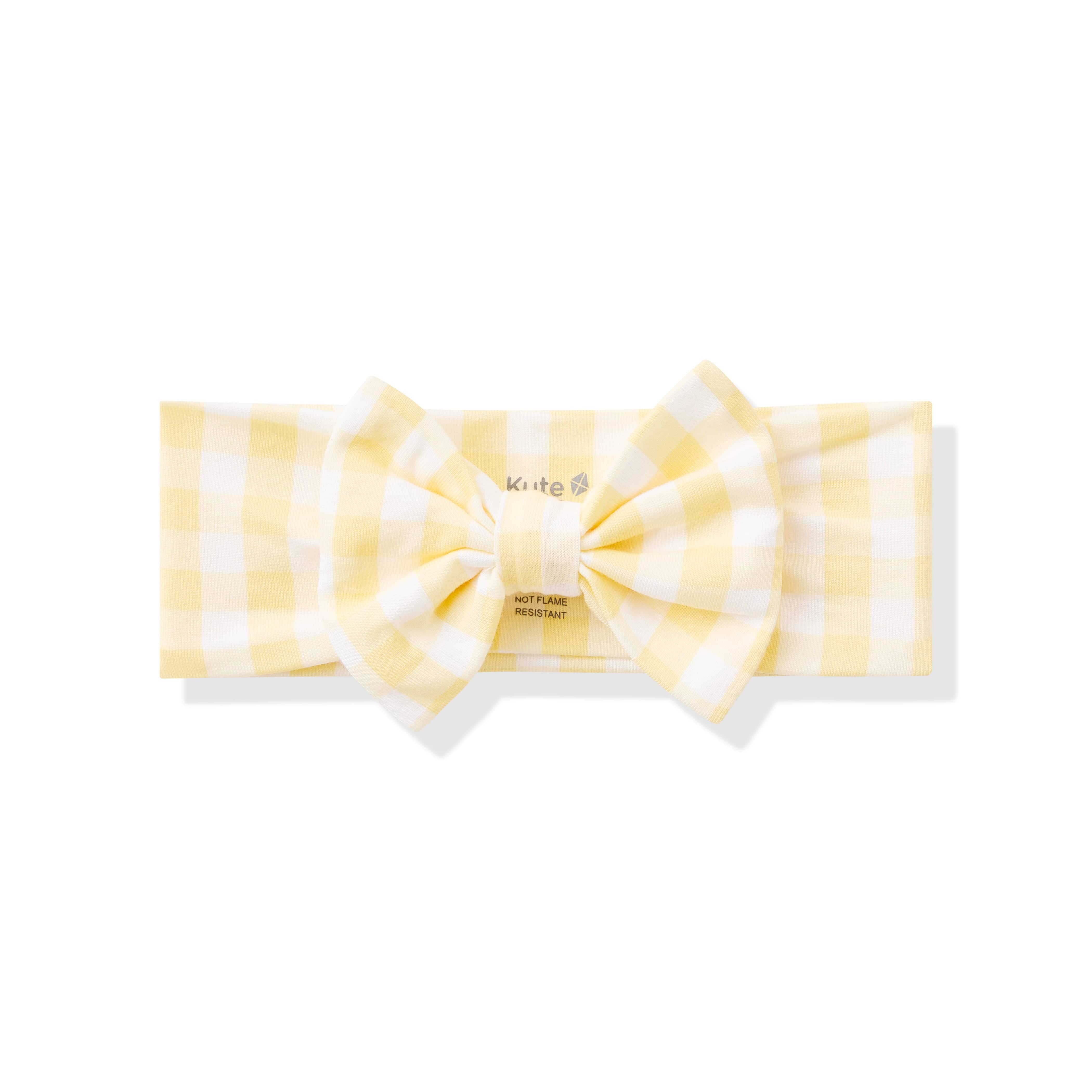 product photo of the Bow Headband in Gingham Chamomile