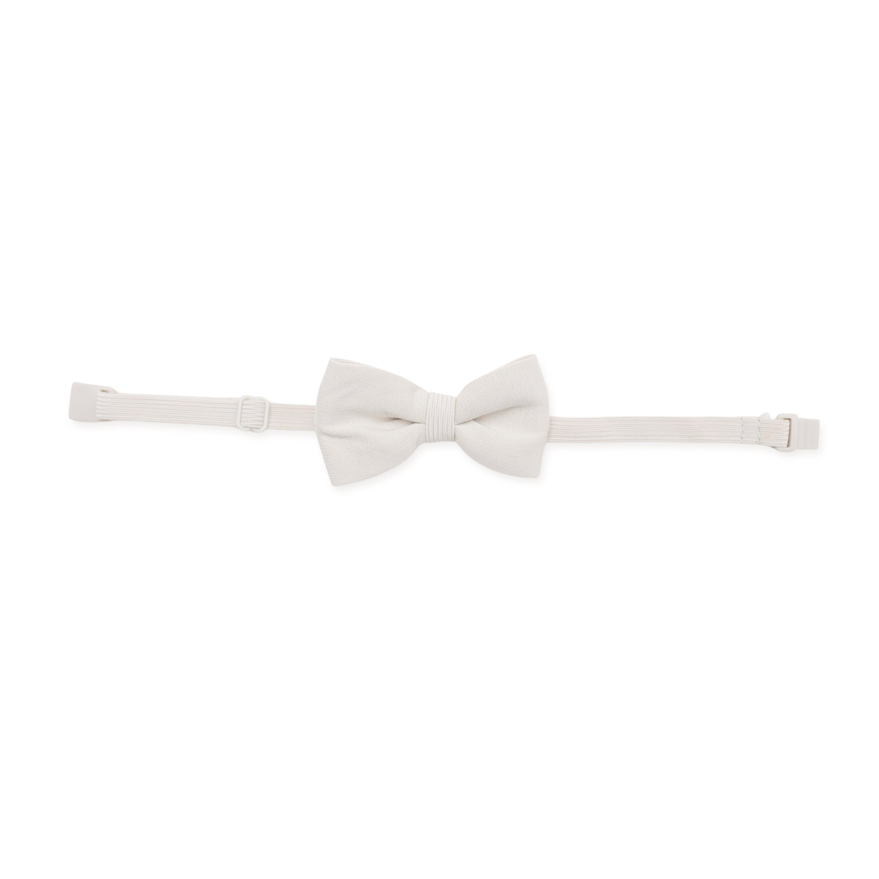 Bow Tie in Oat laid flat out on a white background