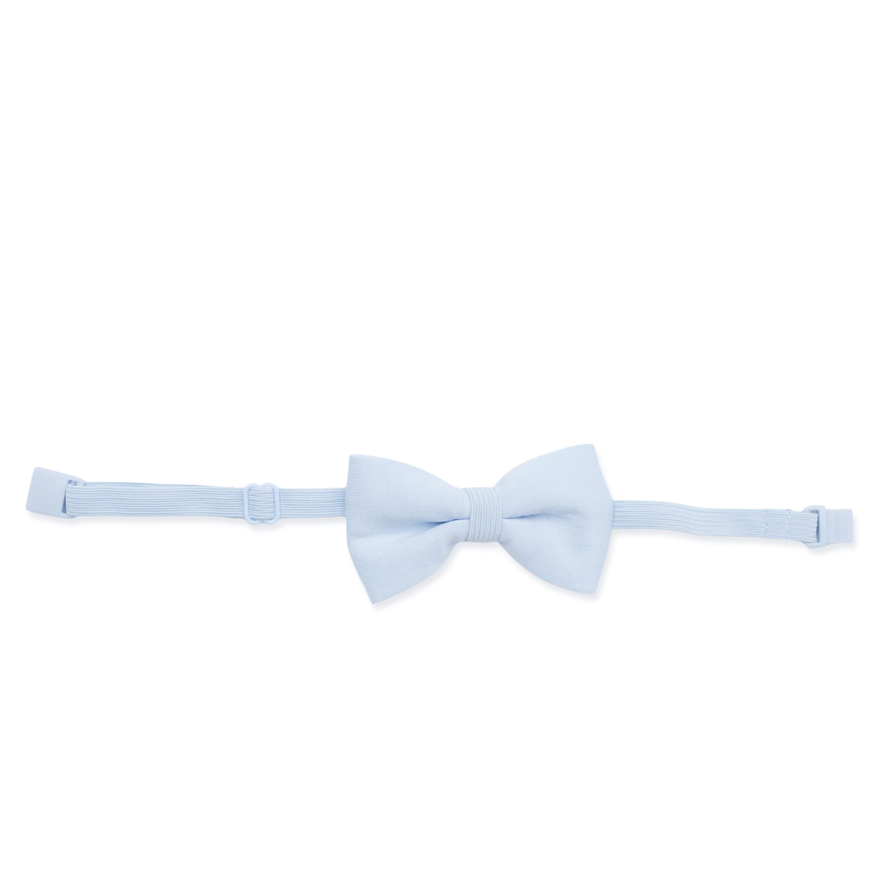 Bow Tie in Breeze shown laid flat on a white surface