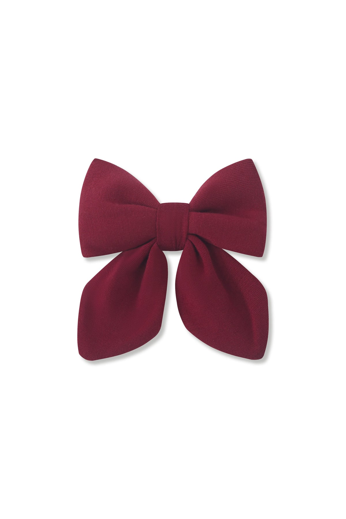 Medium Alligator Clip Bow in Burgundy on a white background