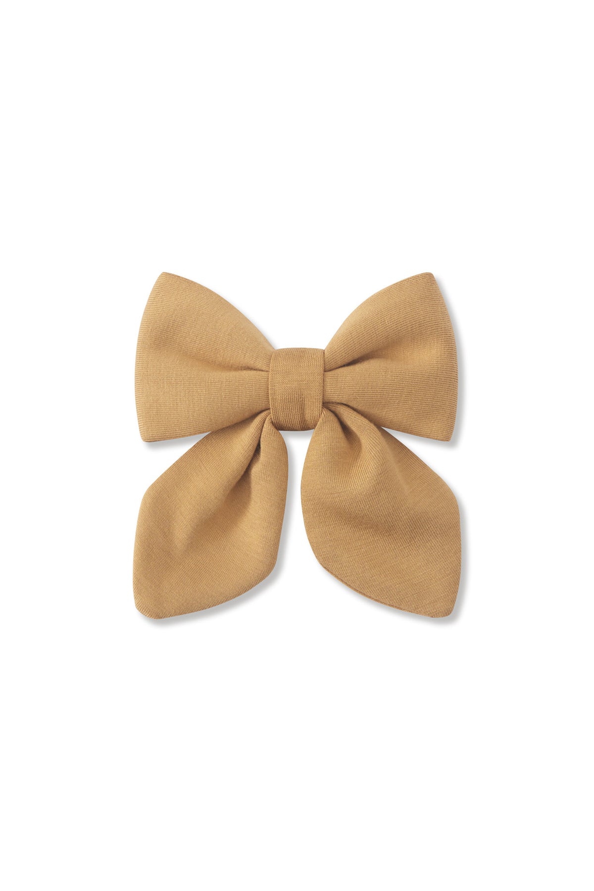Medium Alligator Clip Bow in Ochre on a white background