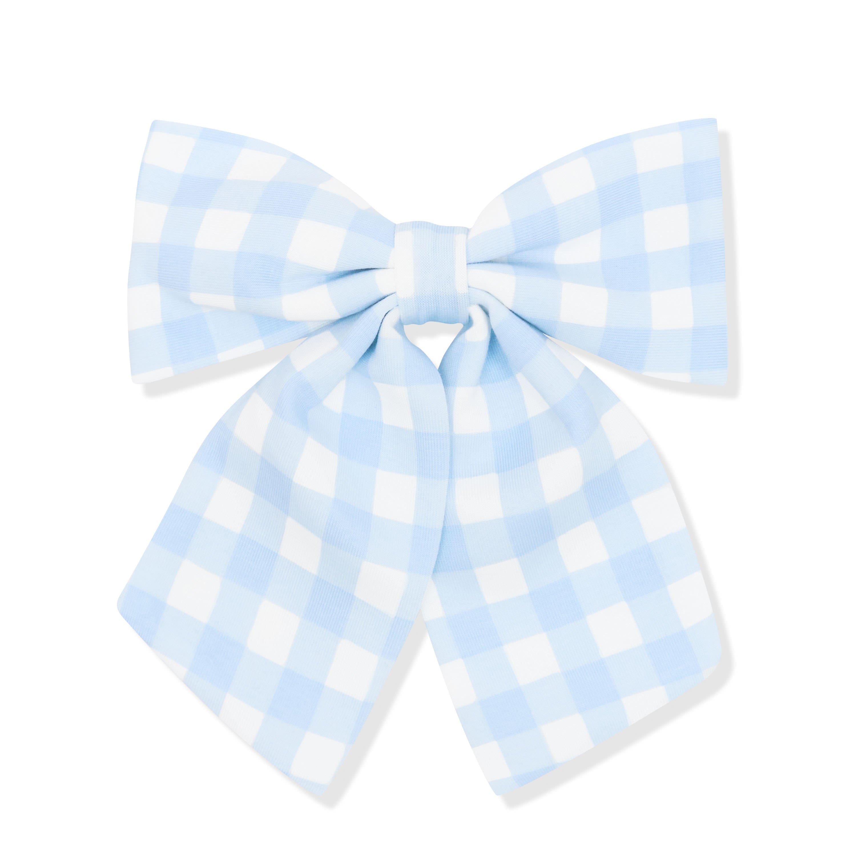 Product photo of the Large Alligator Clip Bow in Gingham Breeze