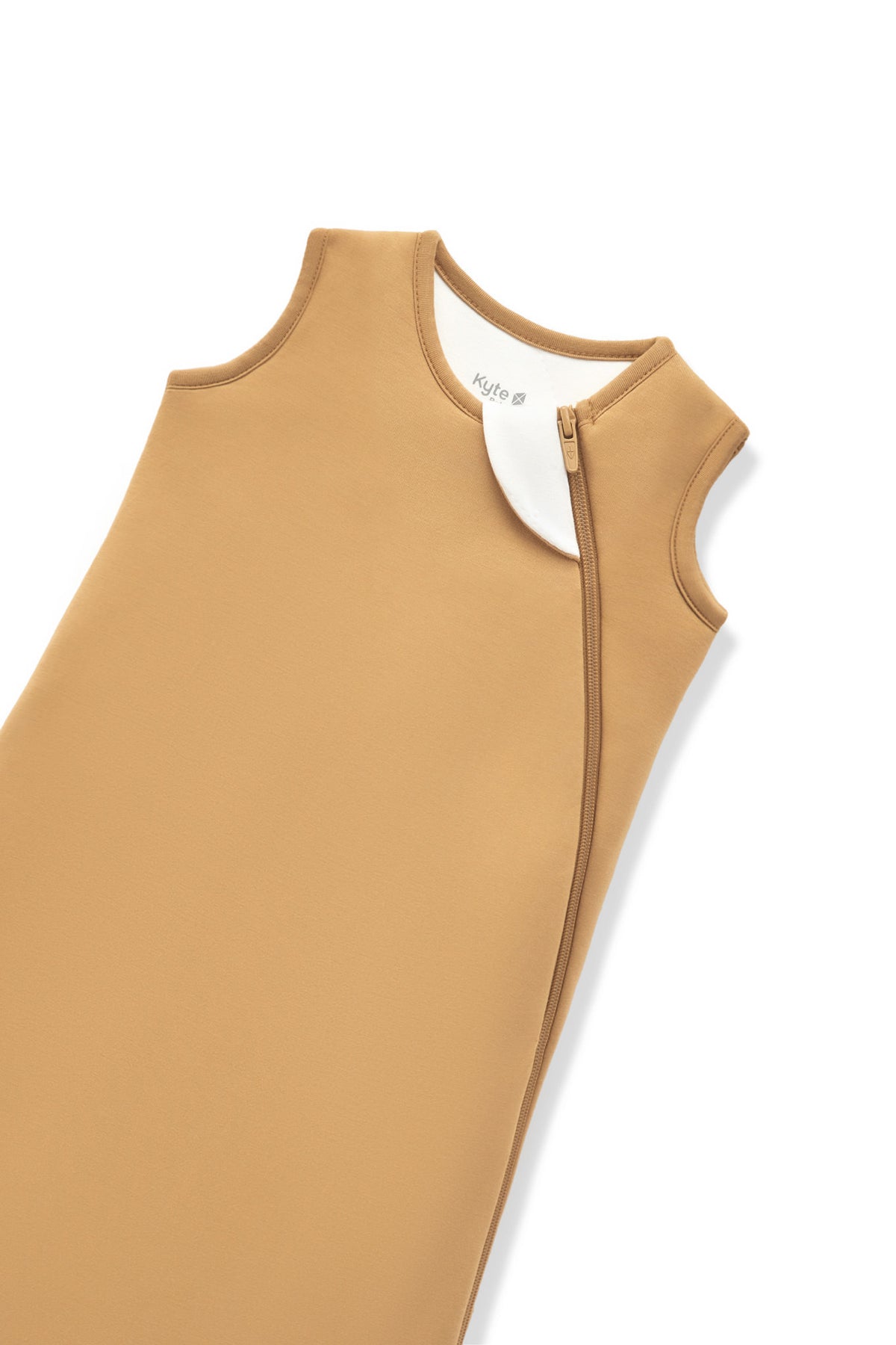 Sleep Bag in Ochre 2.5 with zipper garage on a white background