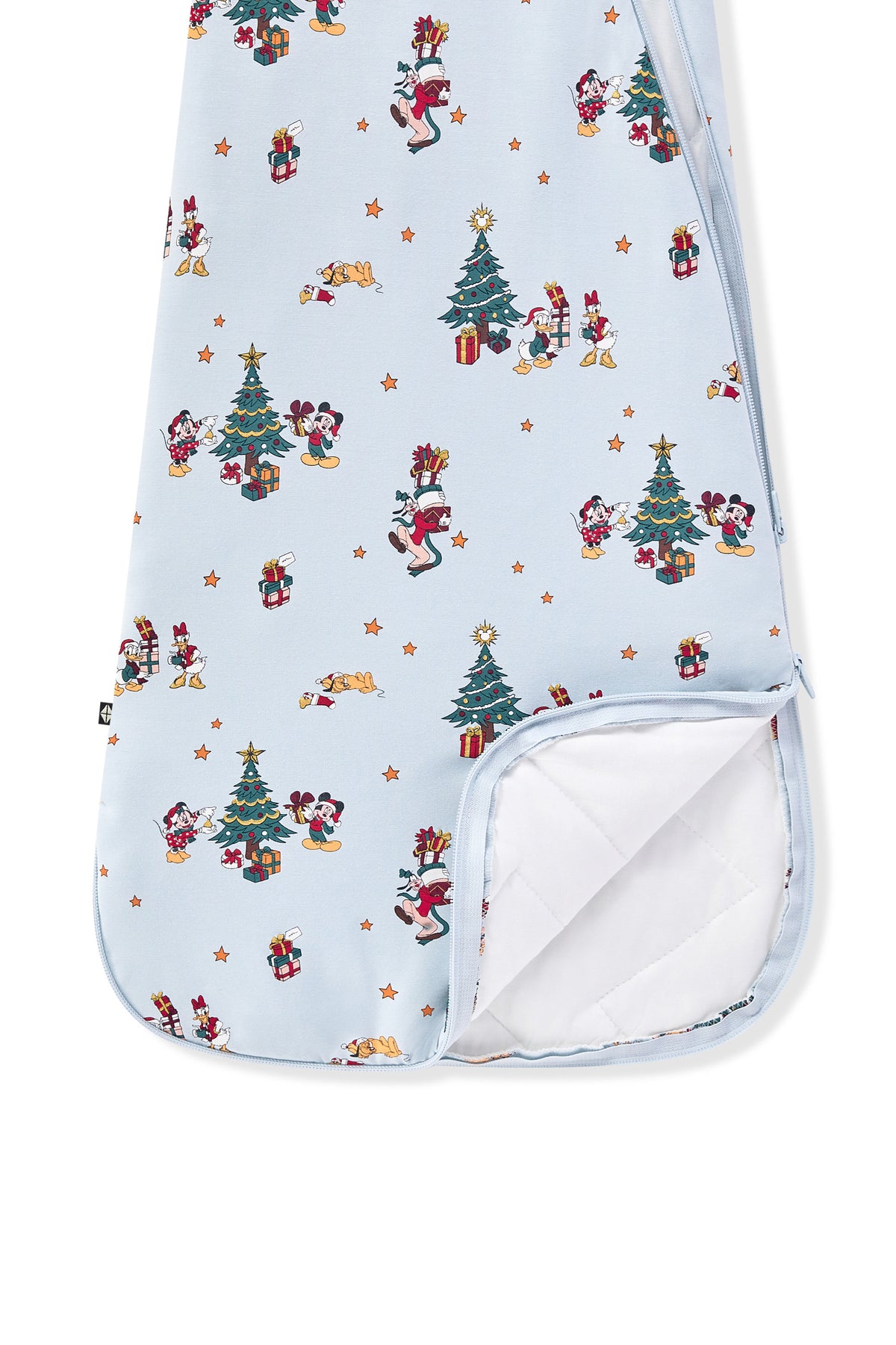 Sleep Bag in Mickey & Friends Christmas 2.5 print with dual zipper on a white background