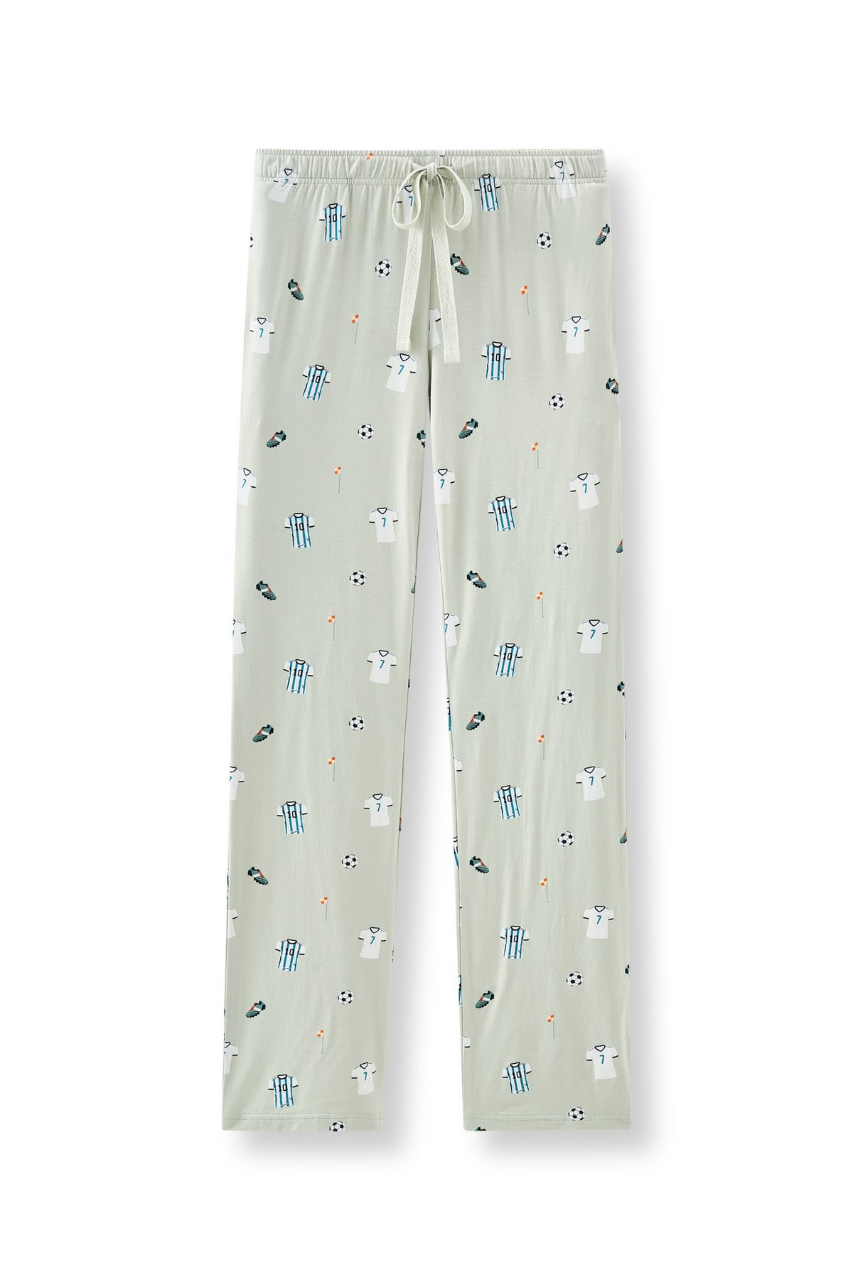 Women's Lounge Pants in Soccer print on white background