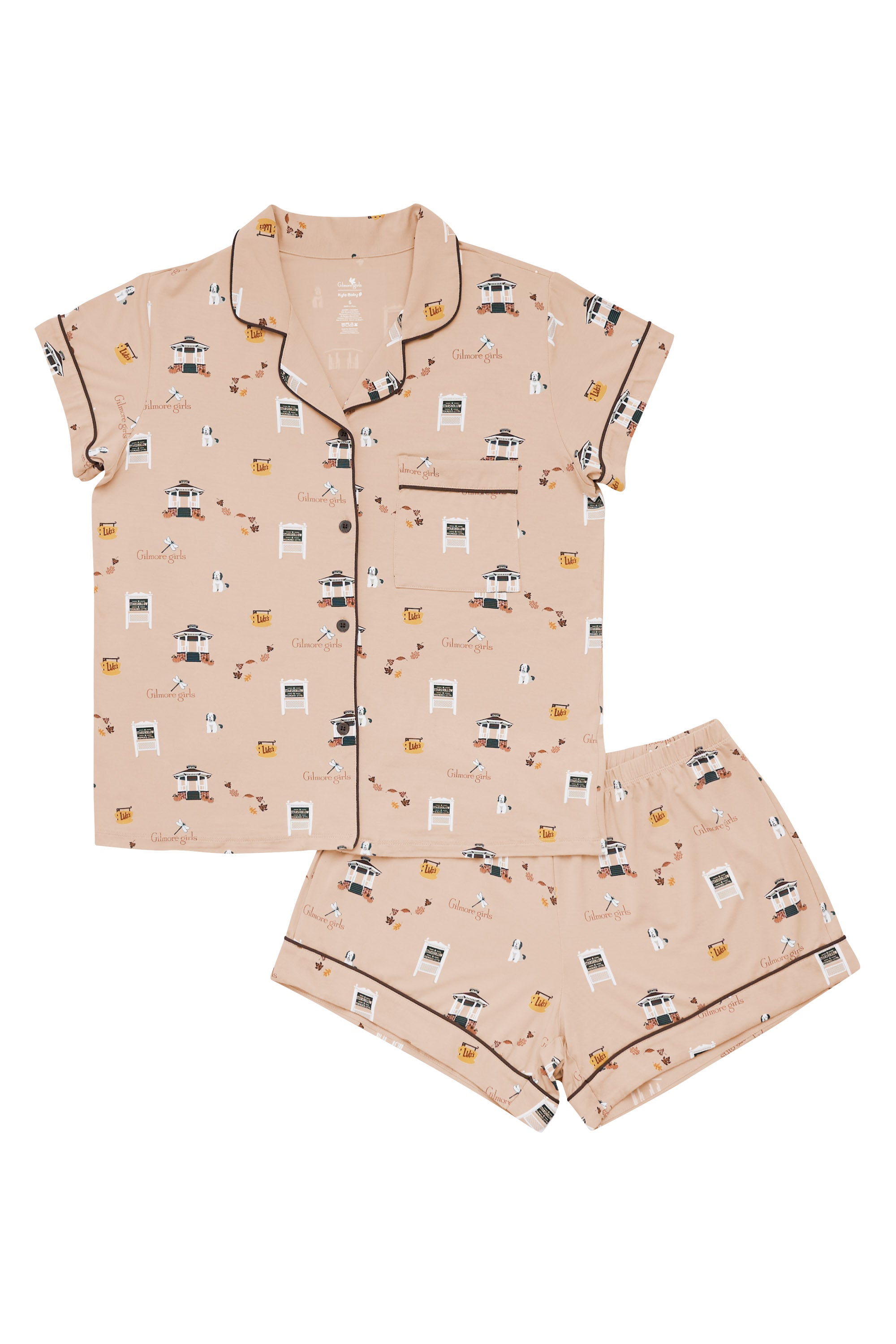 Product photo of the soft and breathable Women's Short Sleeve Pajama Set in Gilmore Girls