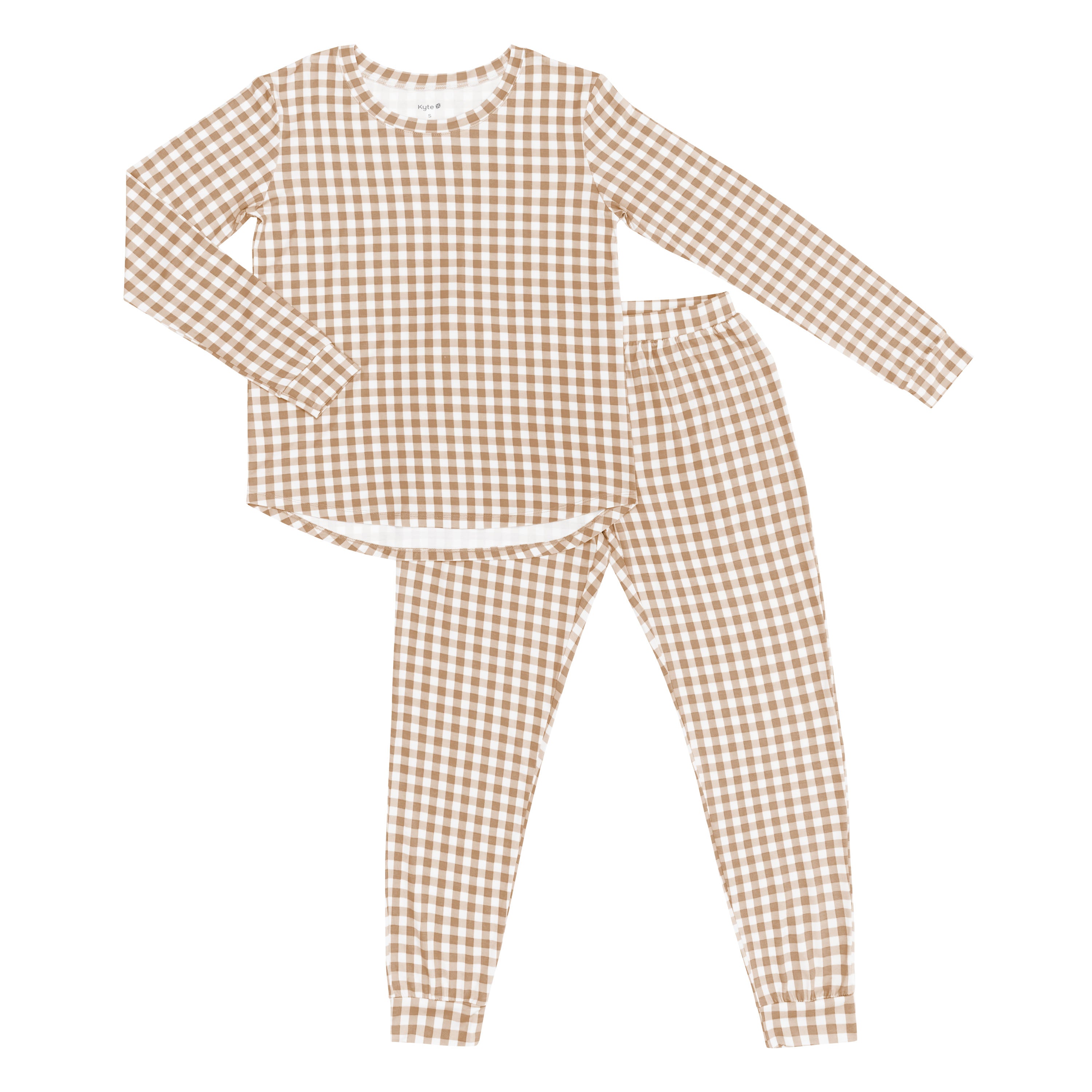 Product photo of the Women's Jogger Pajama Set in Gingham Bisque