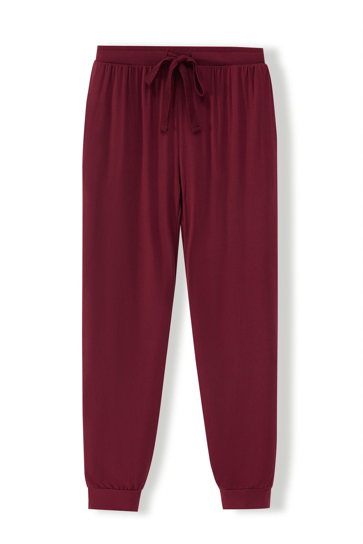 Women's Jogger Pants in Burgundy on a white background