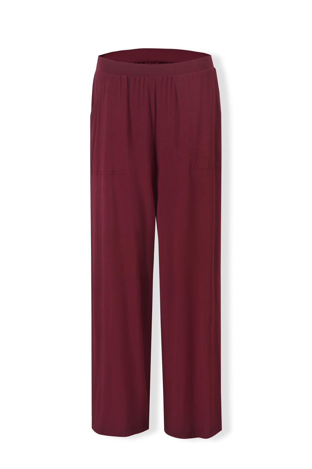 Women's Wide Leg Pant in Burgundy on a white background