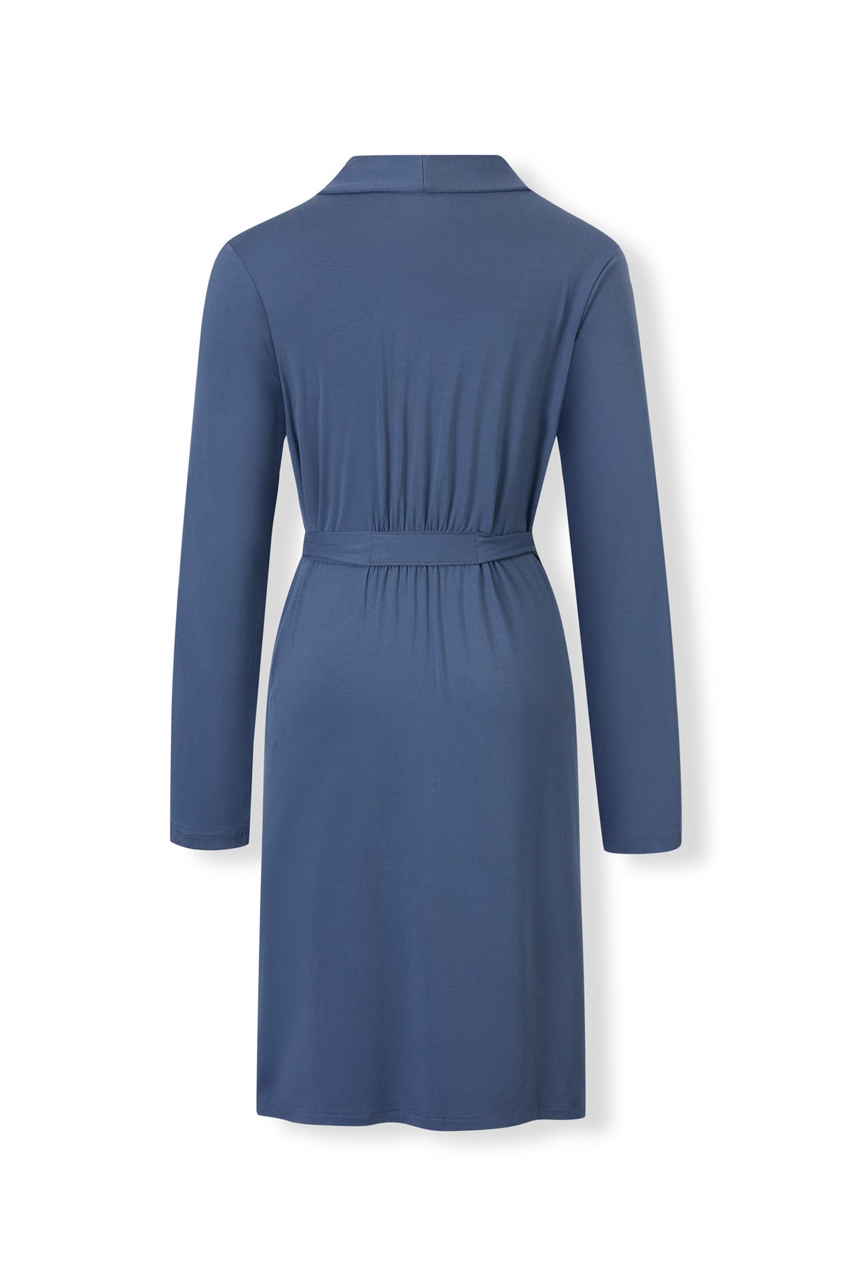 Back view of Women's Lounge Robe in Oxford on a white background
