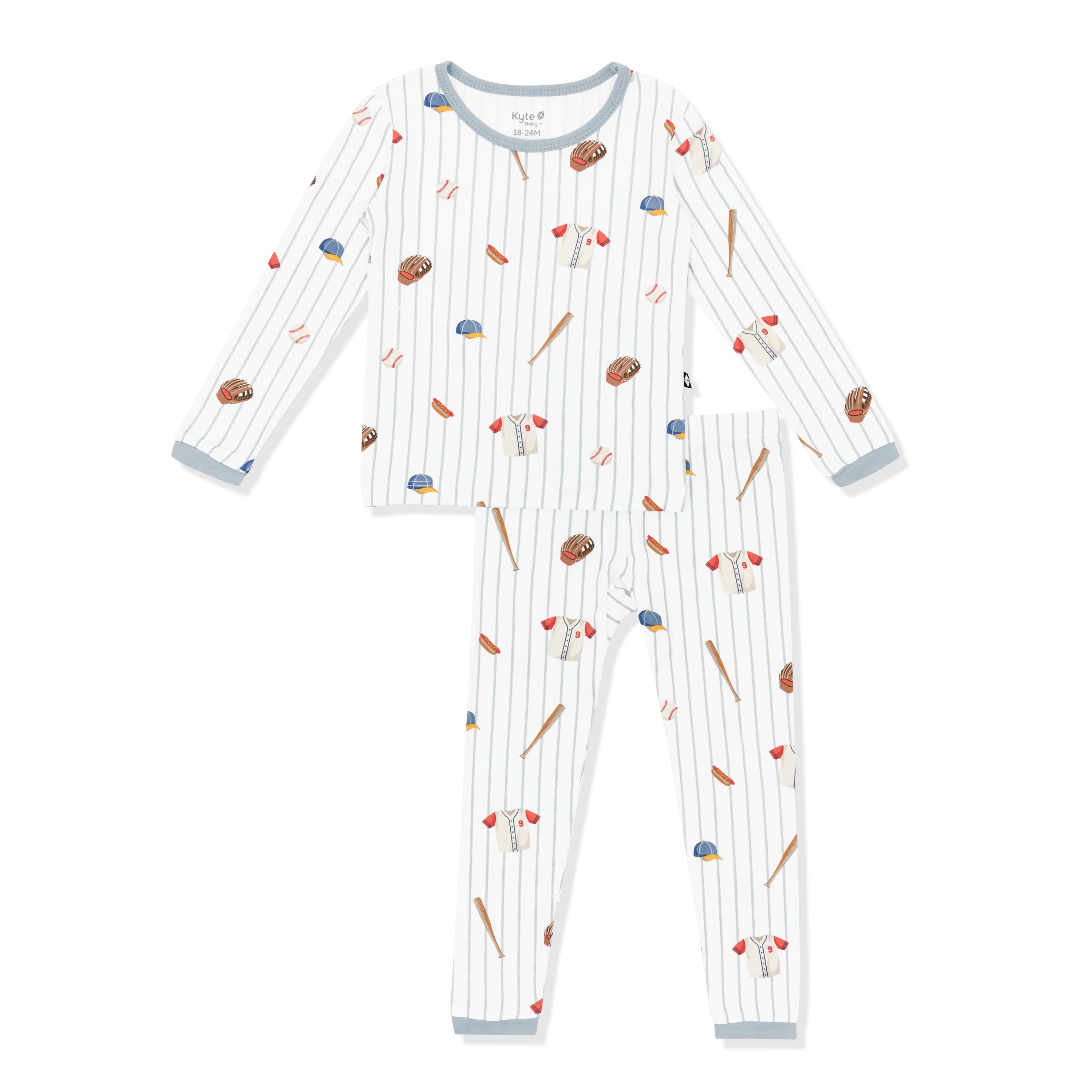 Product photo of the Long Sleeve Pajamas in Home Run on a white surface