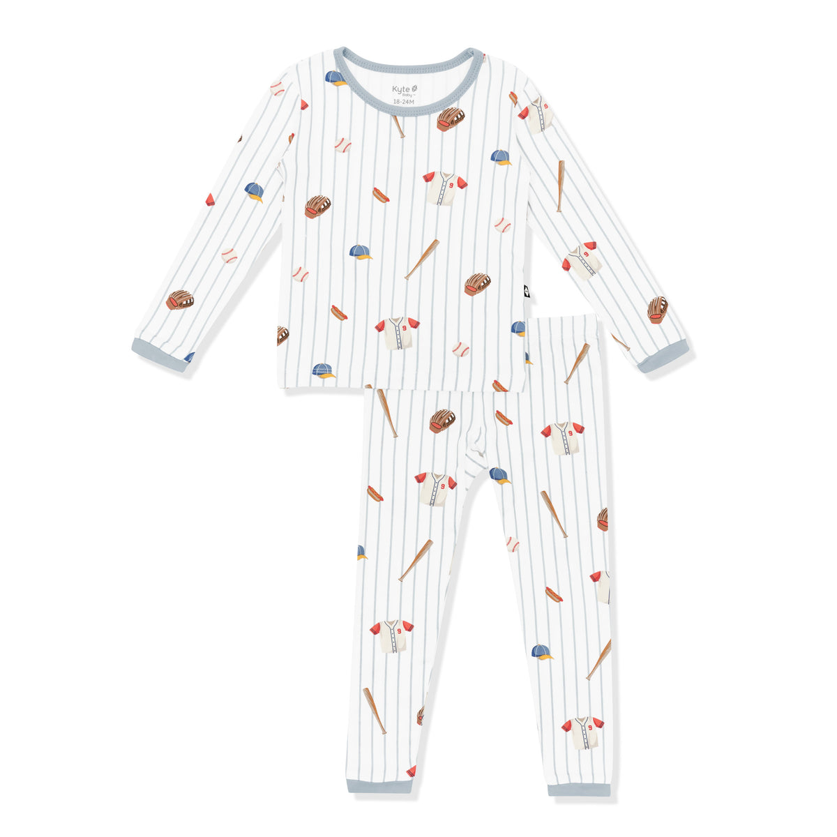 Product photo of the Long Sleeve Pajamas in Home Run on a white surface