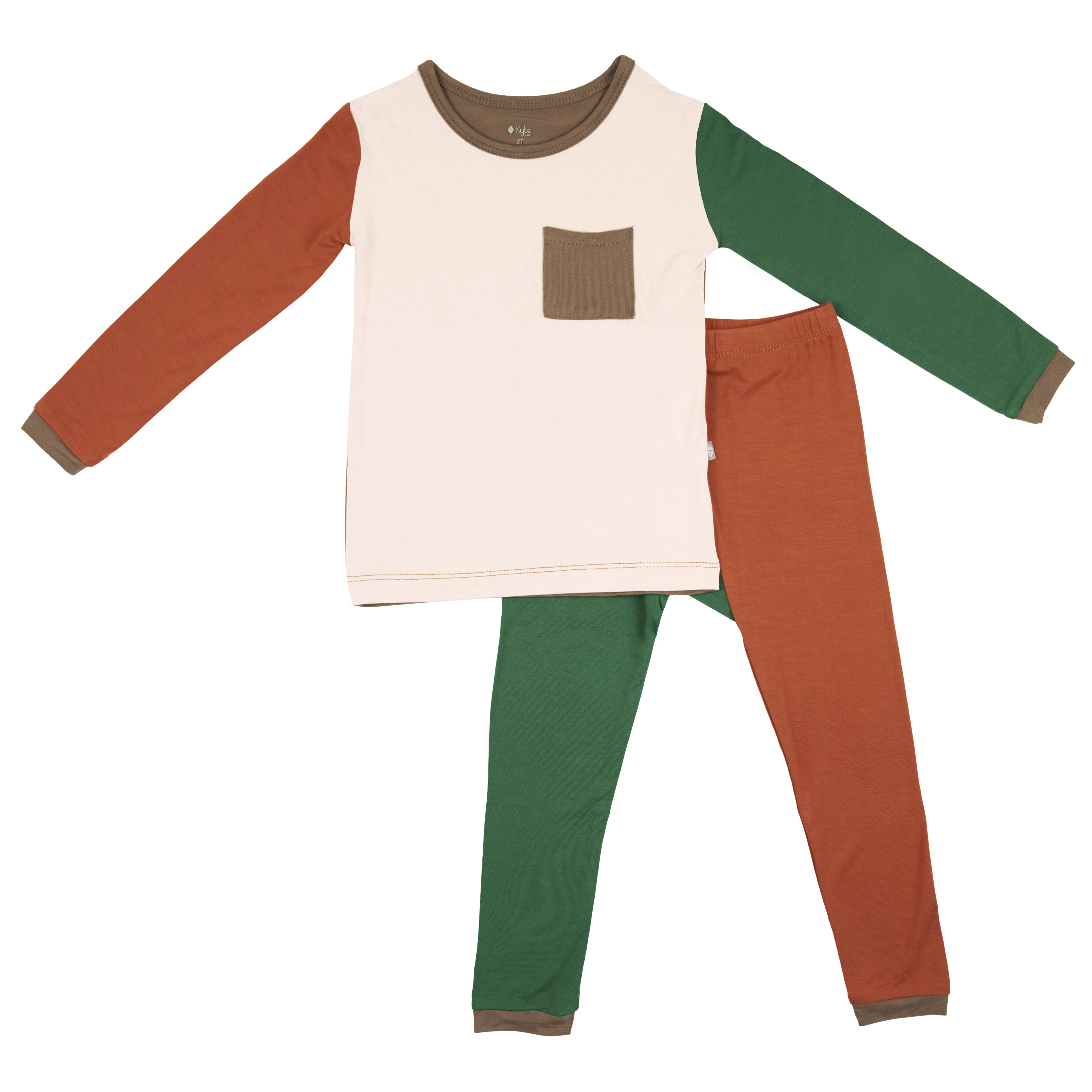 coffee colorblock toddler pj