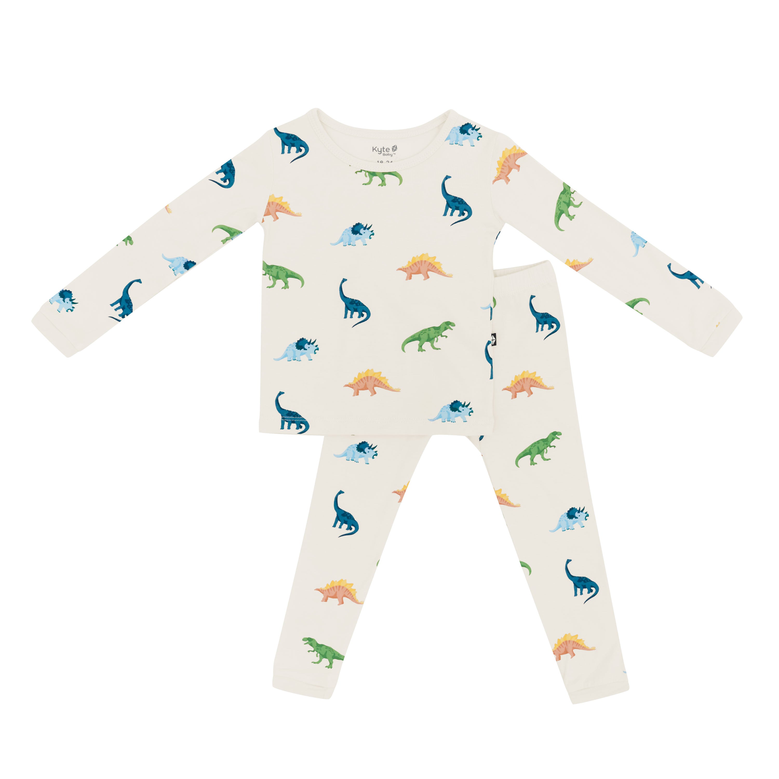 Dinosaur Long Sleeve Toddler Pajamas in Ecru Roar
