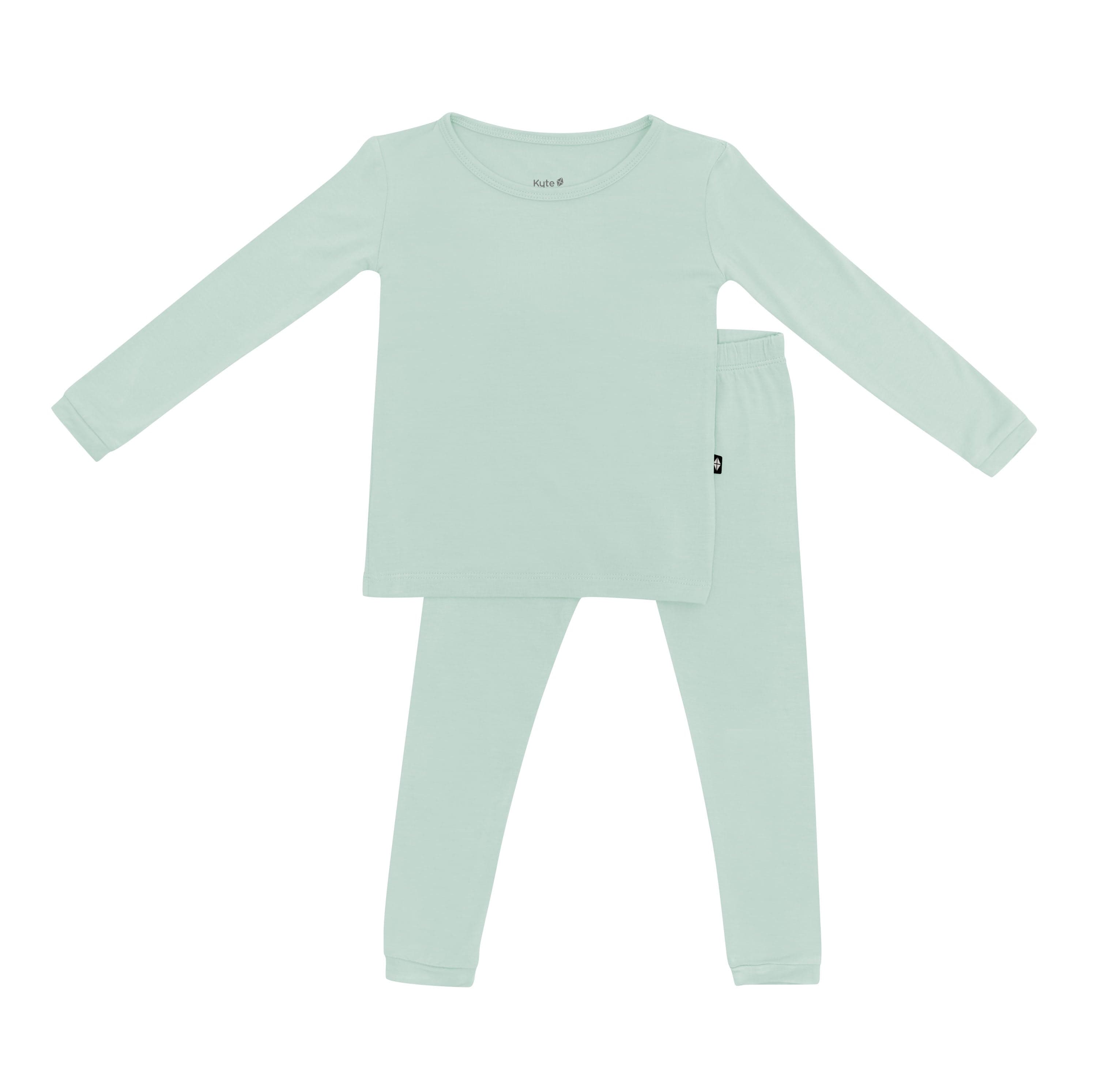 Long Sleeve Toddler Pajamas in Sage