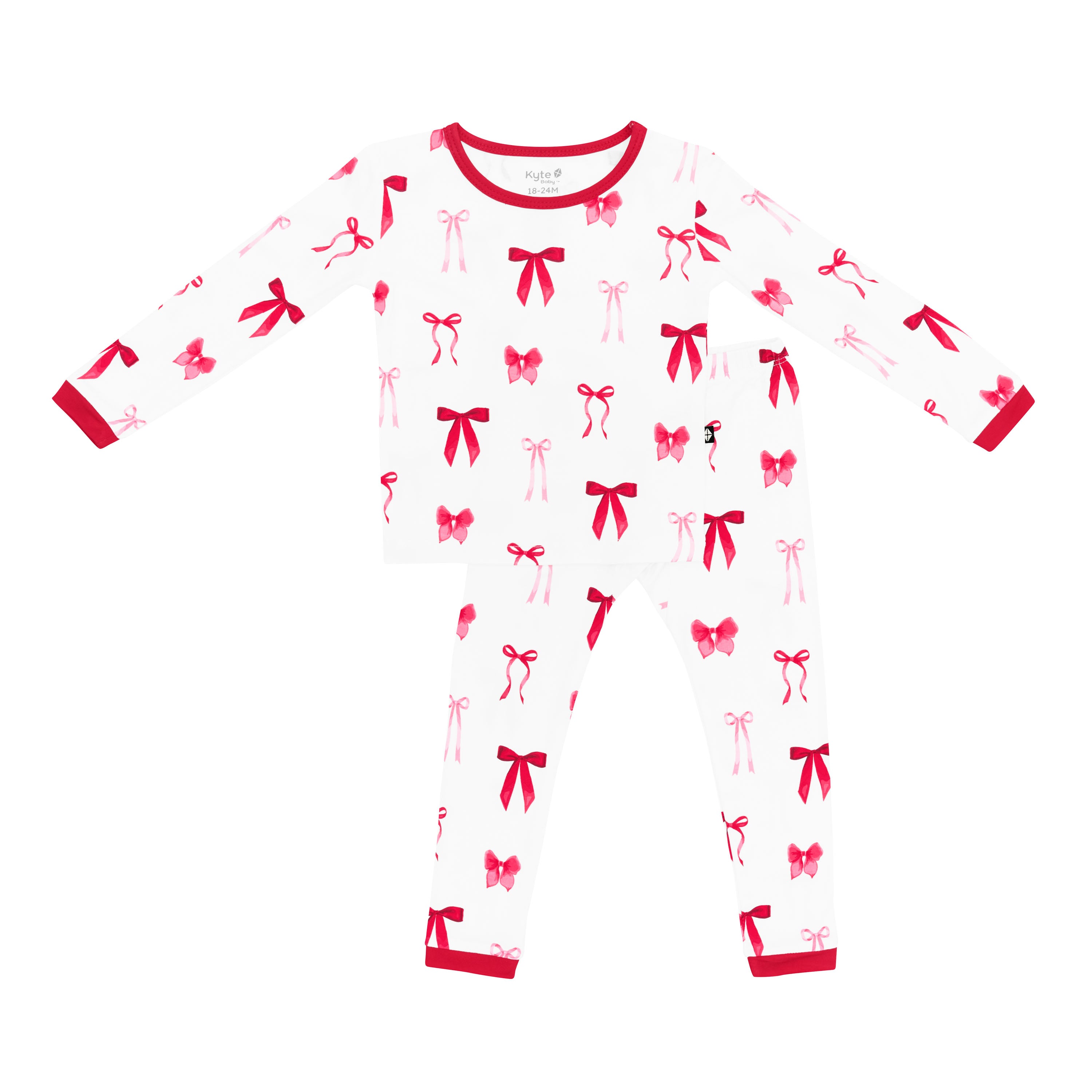 Product photo of the soft and breathable Long Sleeve Pajamas in Small Love Bow