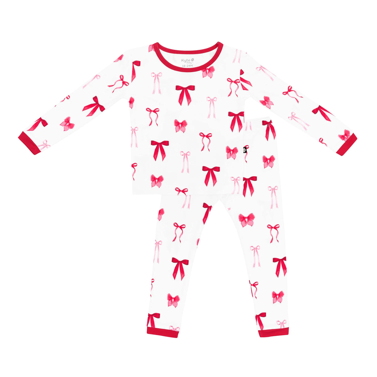Product photo of the soft and breathable Long Sleeve Pajamas in Small Love Bow