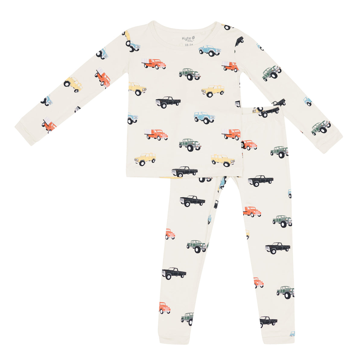 Long Sleeve Kids Pajamas in Vintage Truck