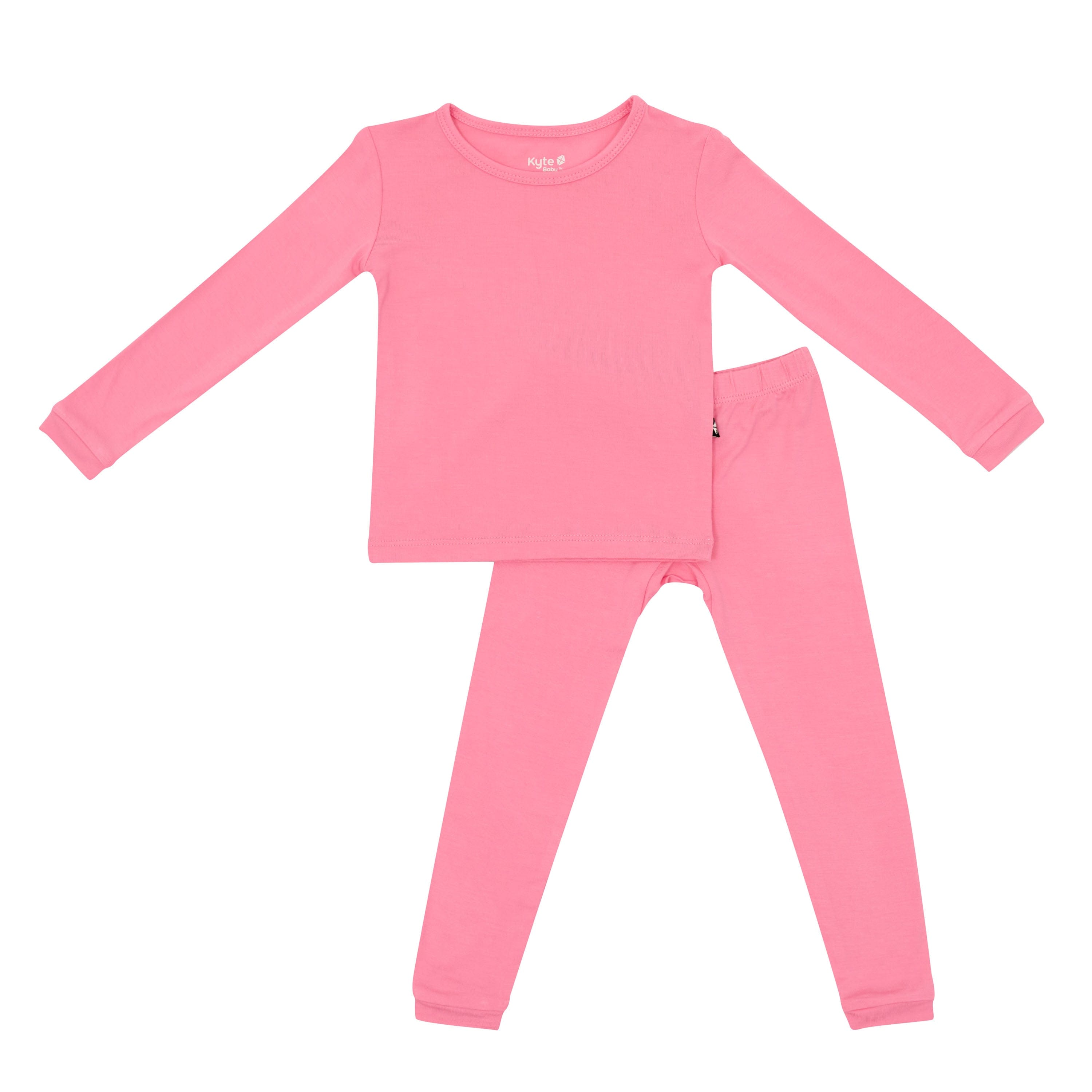 Pink Long Sleeve Pajamas in Guava
