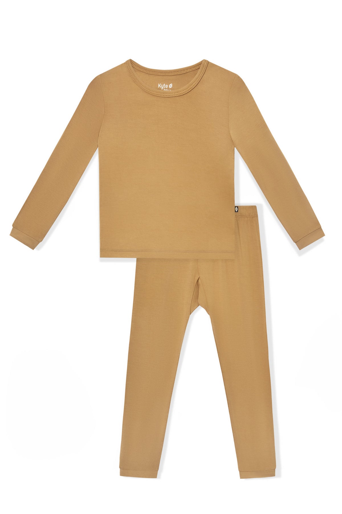 Long Sleeve Pajamas in Ochre on a white background