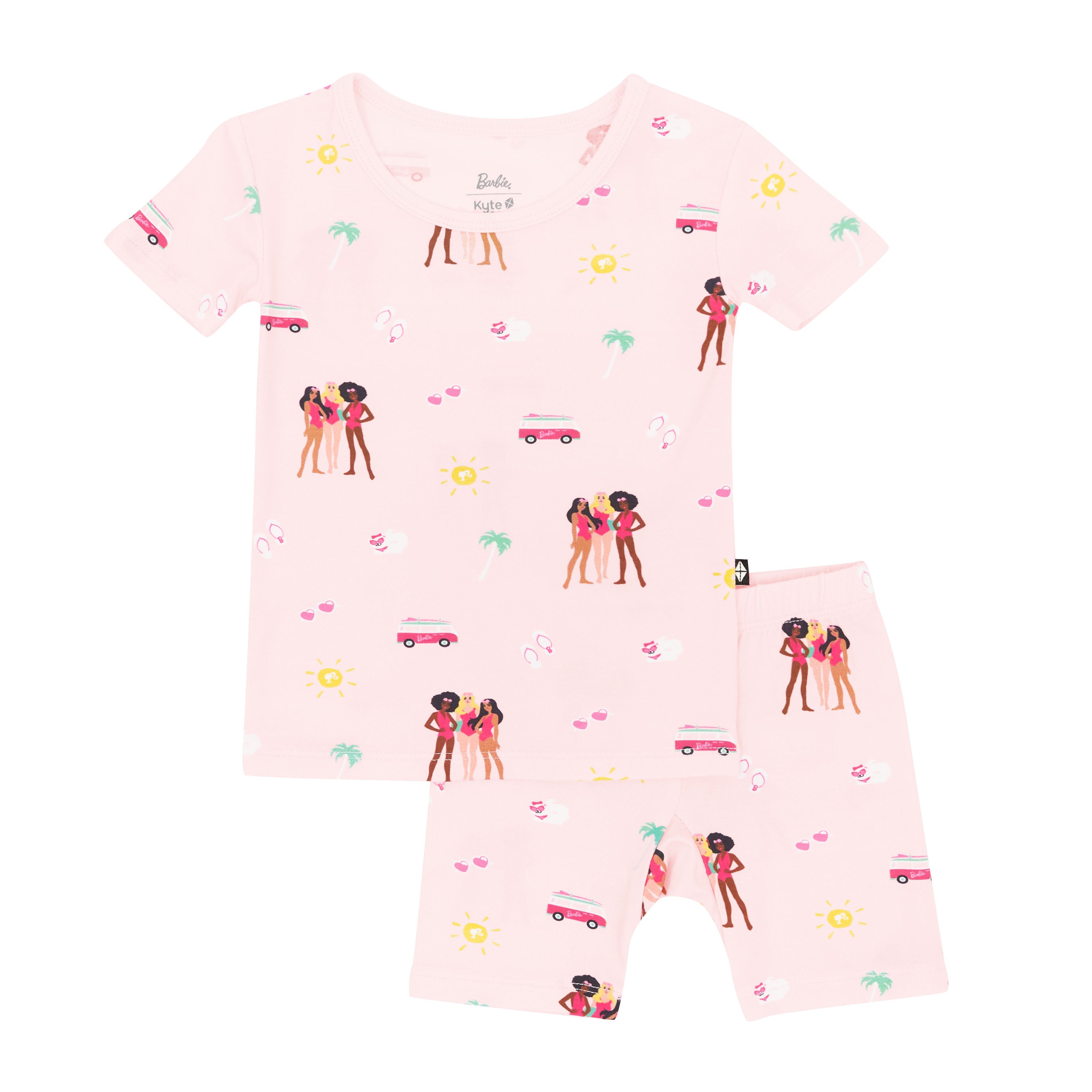 Short Sleeve Kids Pajamas in Barbie™ Beach