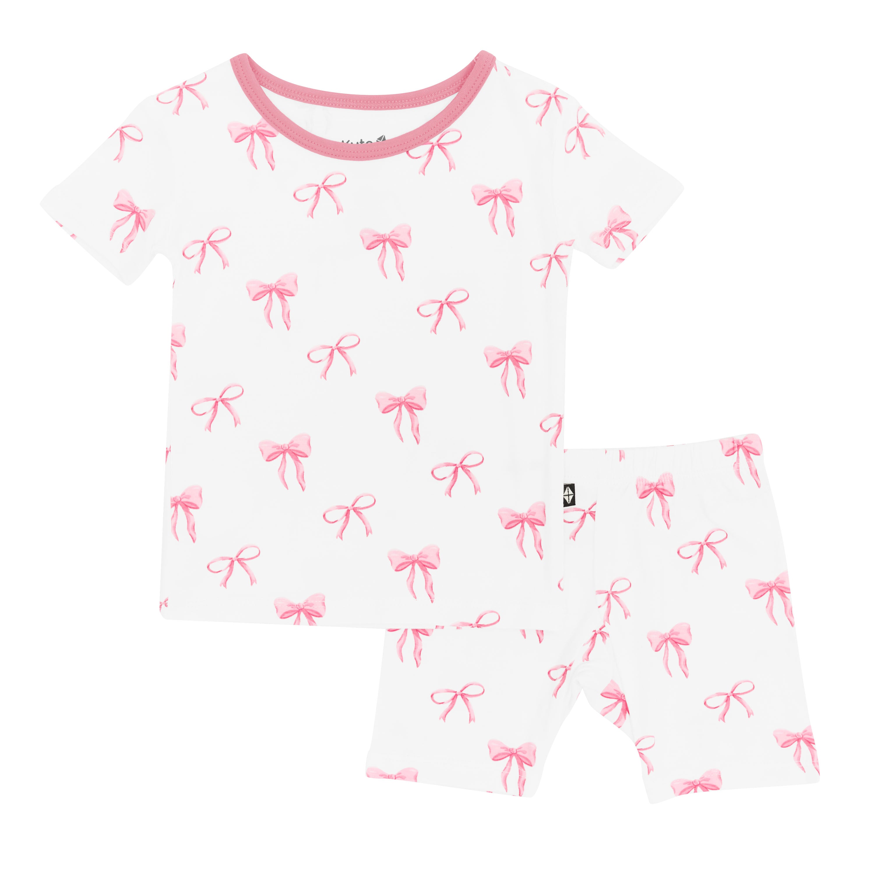 Short Sleeve Kids Pajamas in Bow