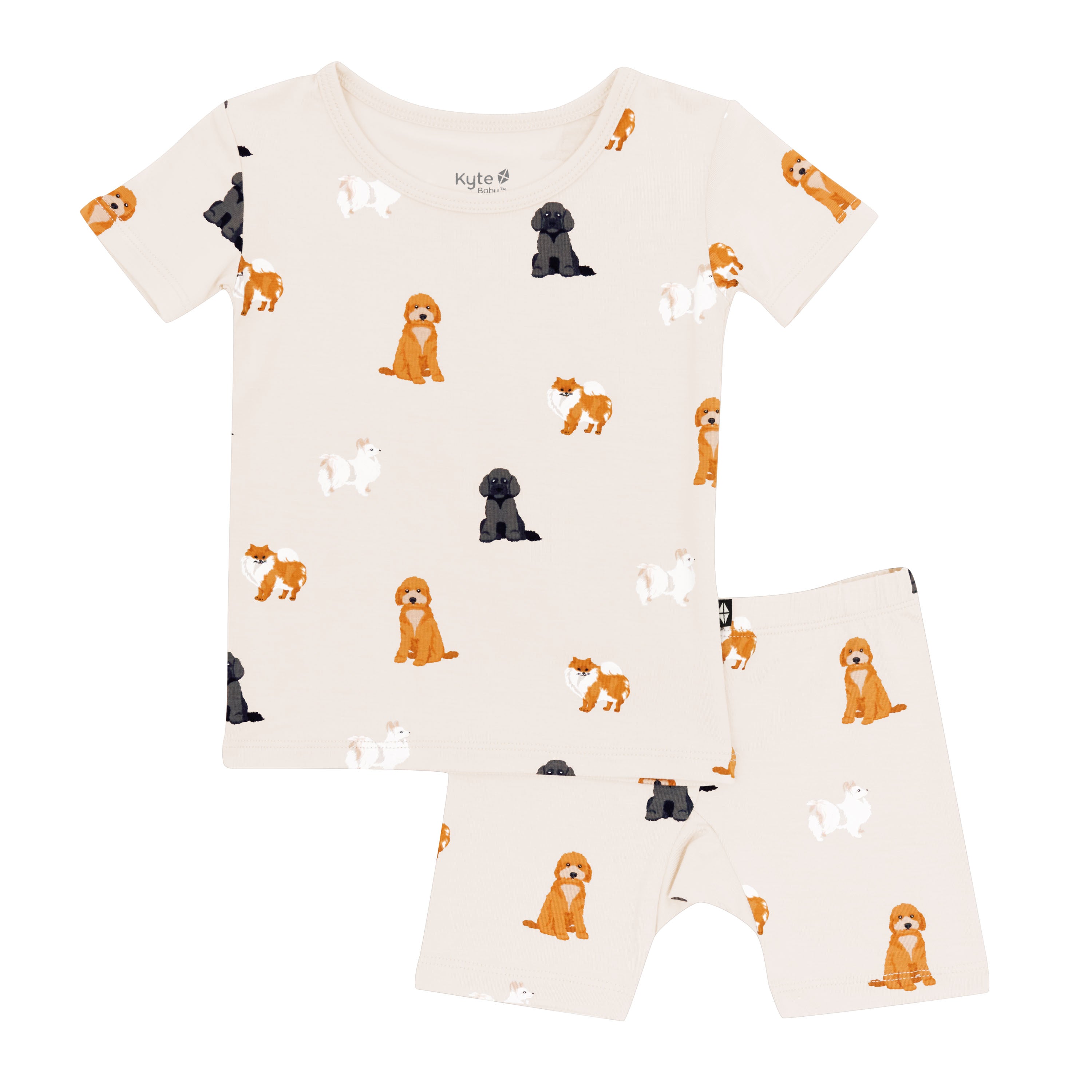 Kyte Baby's Short Sleeve Pajamas in Fluffy Dog