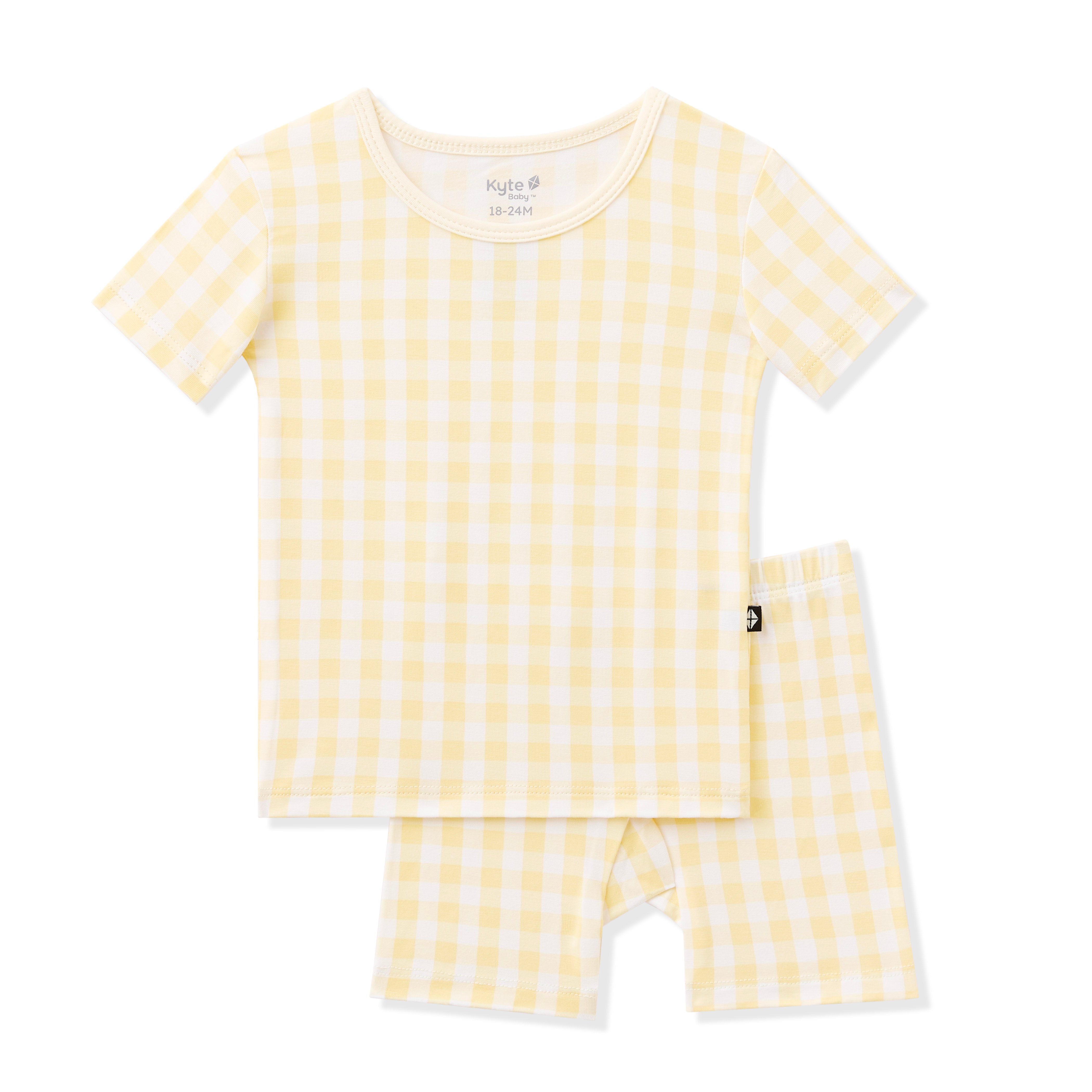 Product photo of the Short Sleeve Pajamas in Gingham Chamomile