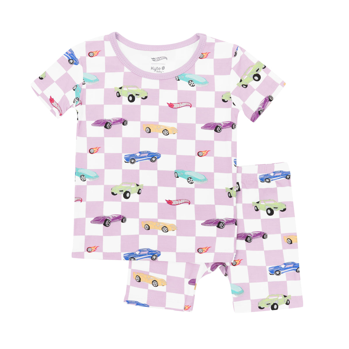 Kyte Baby's Short Sleeve Pajamas in Sparkles and Speed