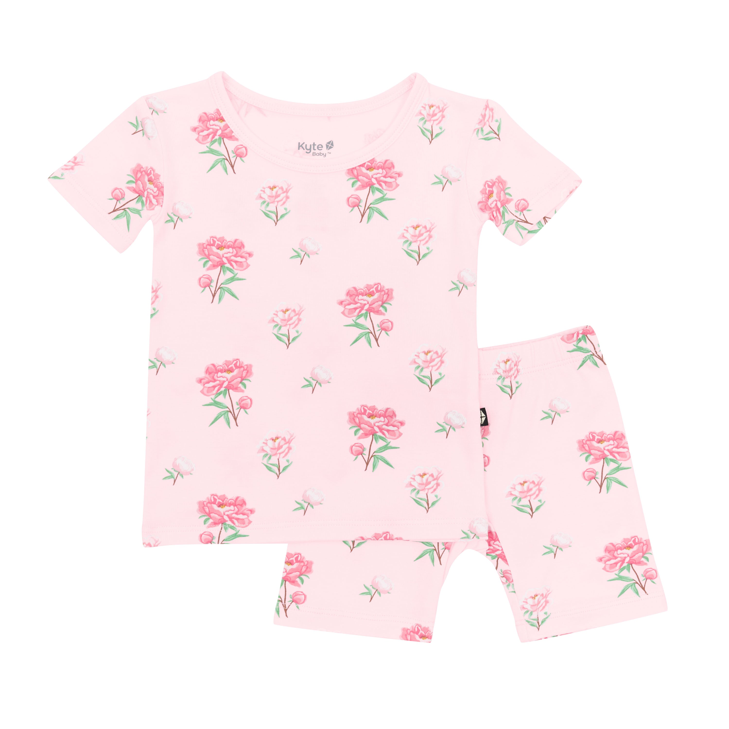 Kyte Baby's Short Sleeve Pajamas in Sakura Peony