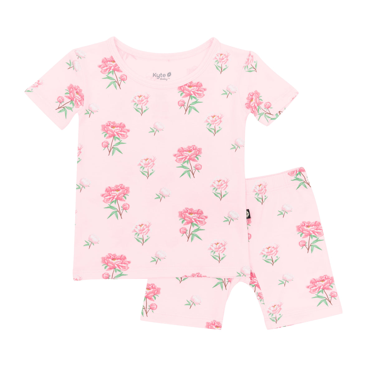 Kyte Baby's Short Sleeve Pajamas in Sakura Peony