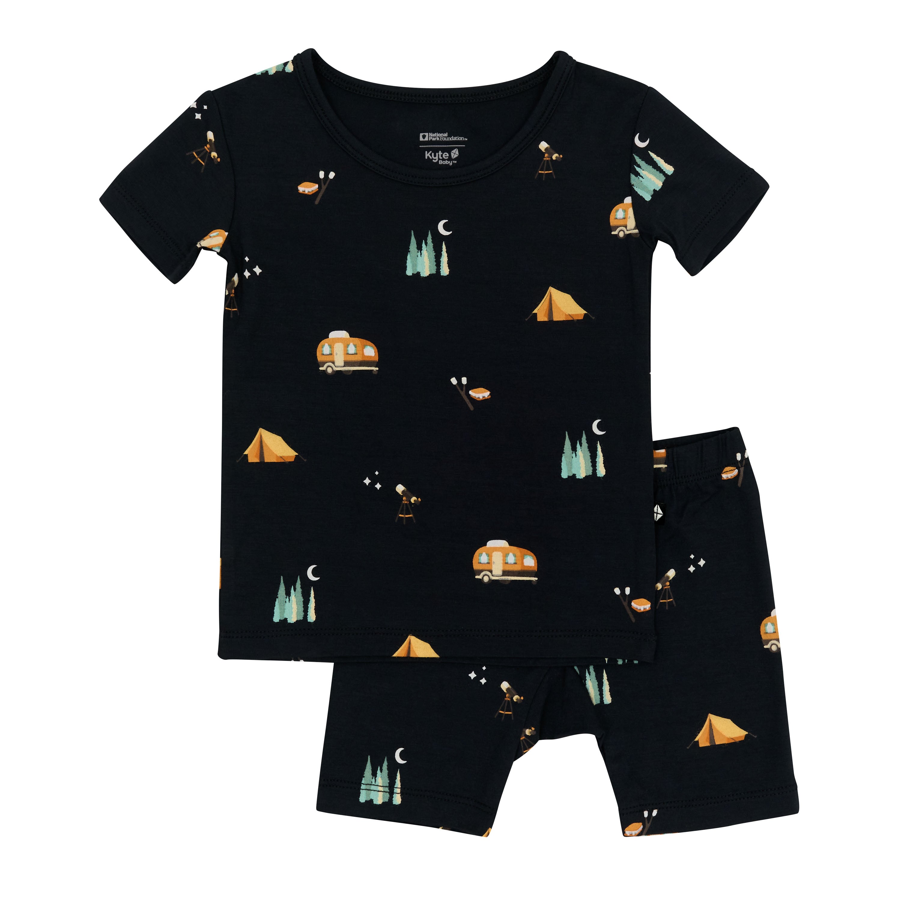 Kyte Baby's Short Sleeve Pajamas in Under the Stars