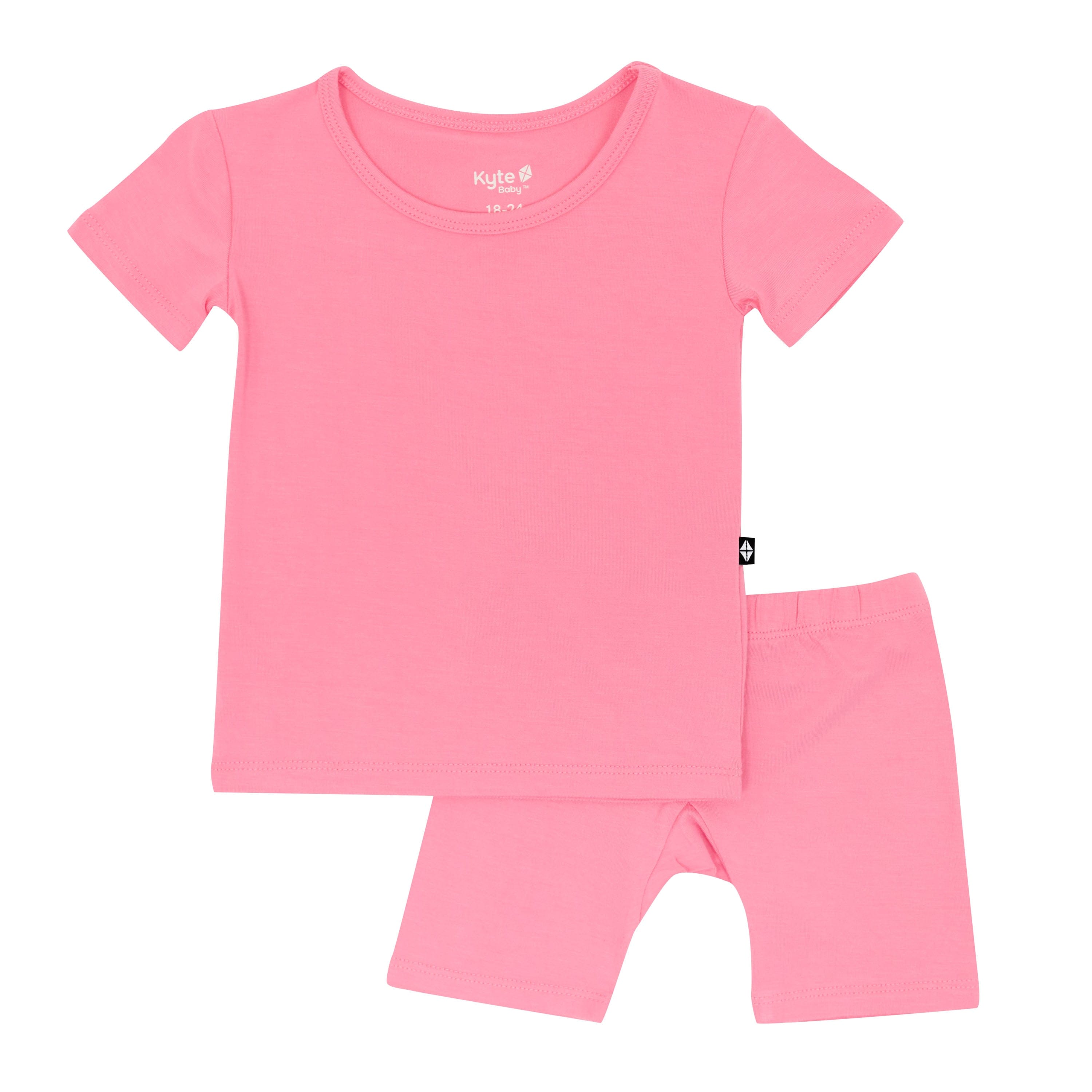 Short Sleeve Pink Pajamas in Guava