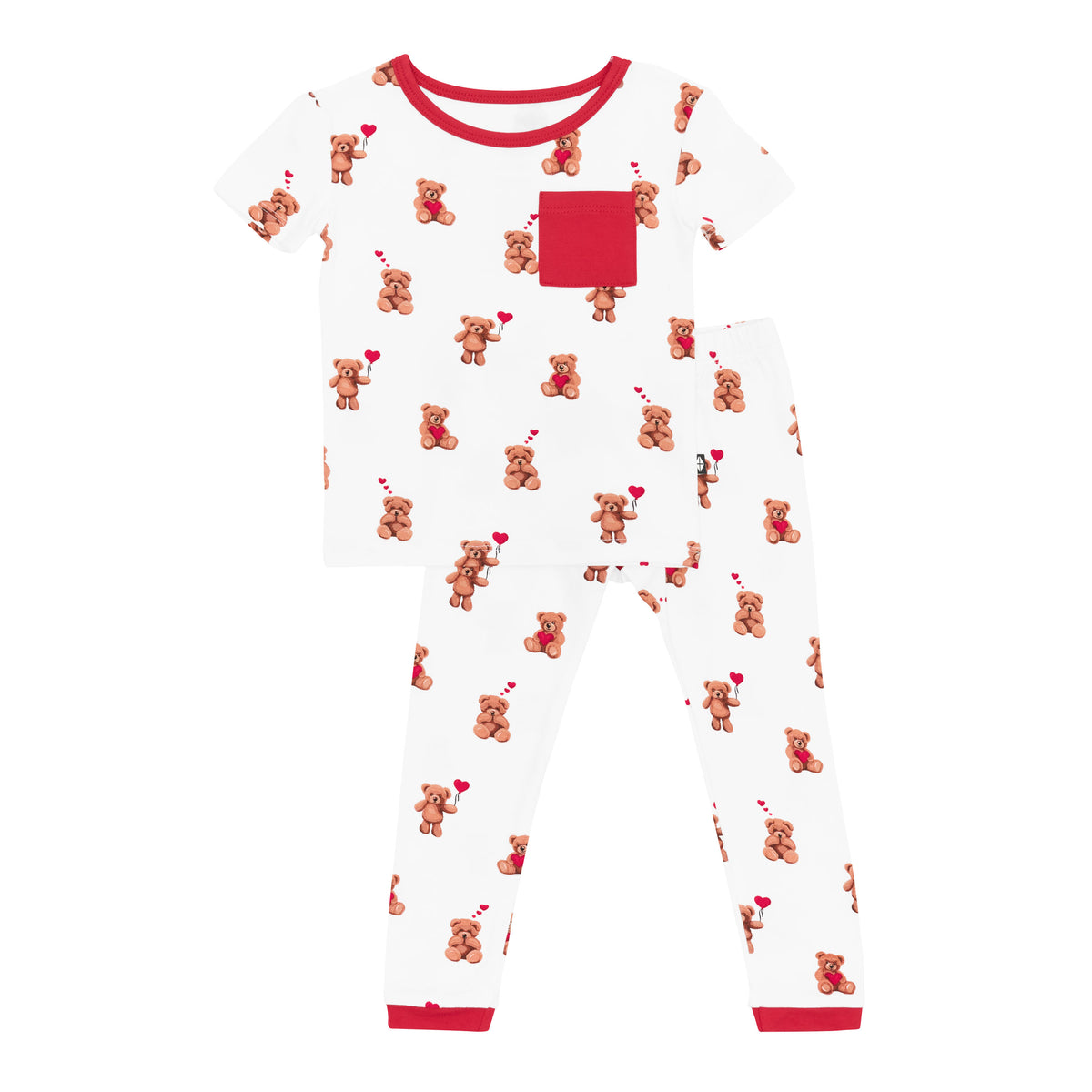 Product photo of the Short Sleeve with Pants Pajamas in Bear Hearts