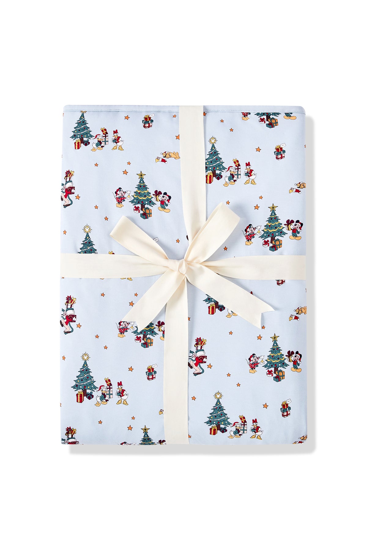 Youth Blanket in Mickey & Friends Christmas 2.5 print packed in a ribbon on a white background