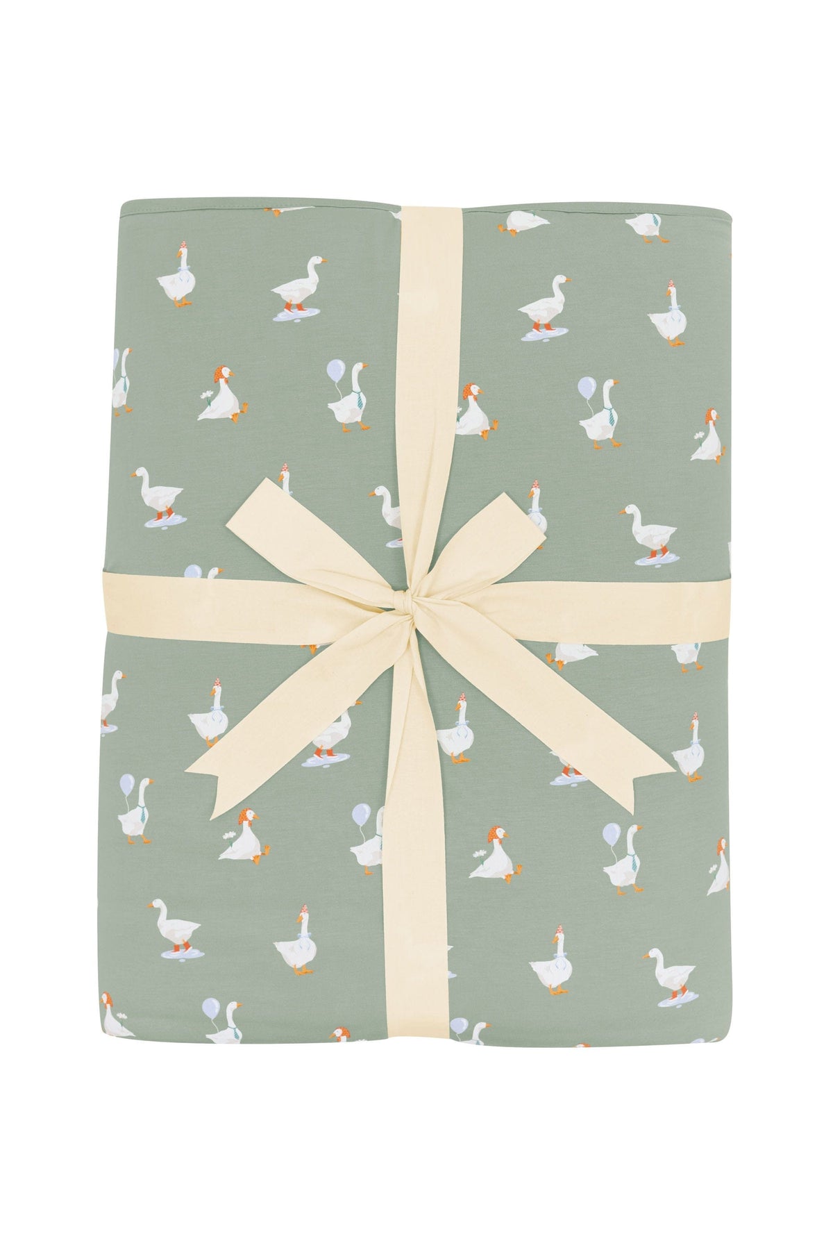 Product photo of the Youth Blanket in Silly Goose 2.5 shown wrapped in its bow packaging