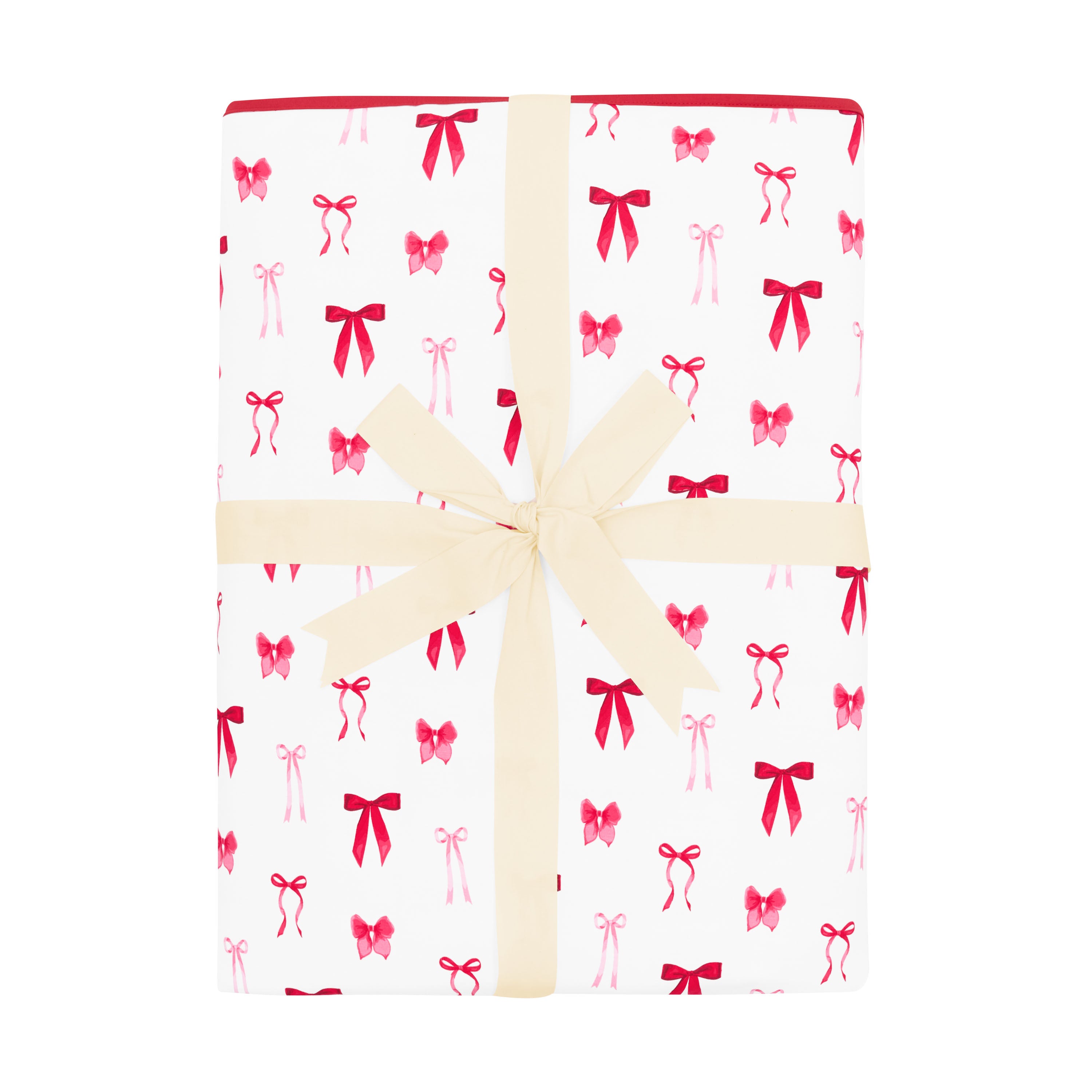 Youth Blanket in Small Love Bow 2.5 shown in its packaging tied in a linen bow
