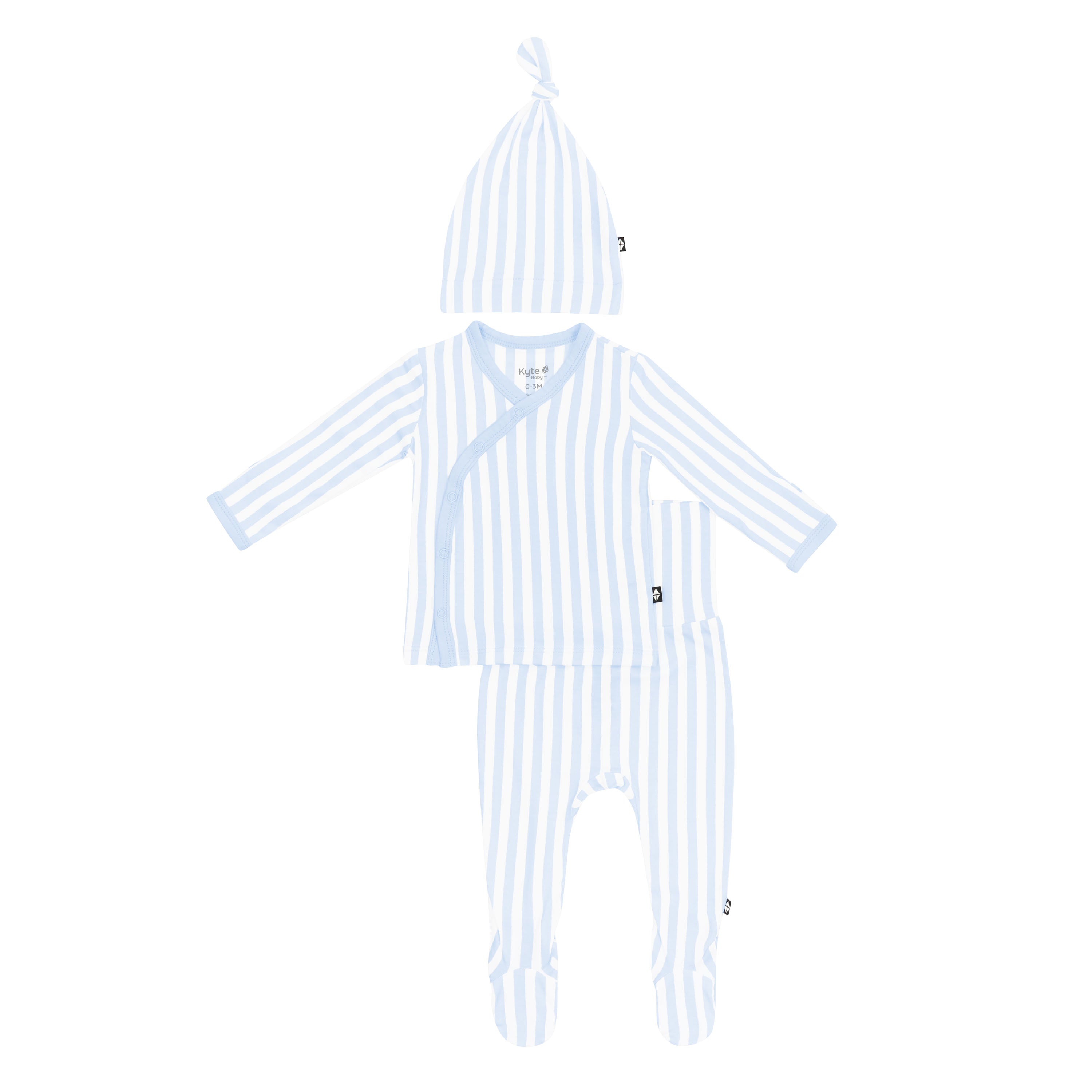 Product photo of Kyte Baby's Take Me Home Set with Cap in Small Mist Stripe