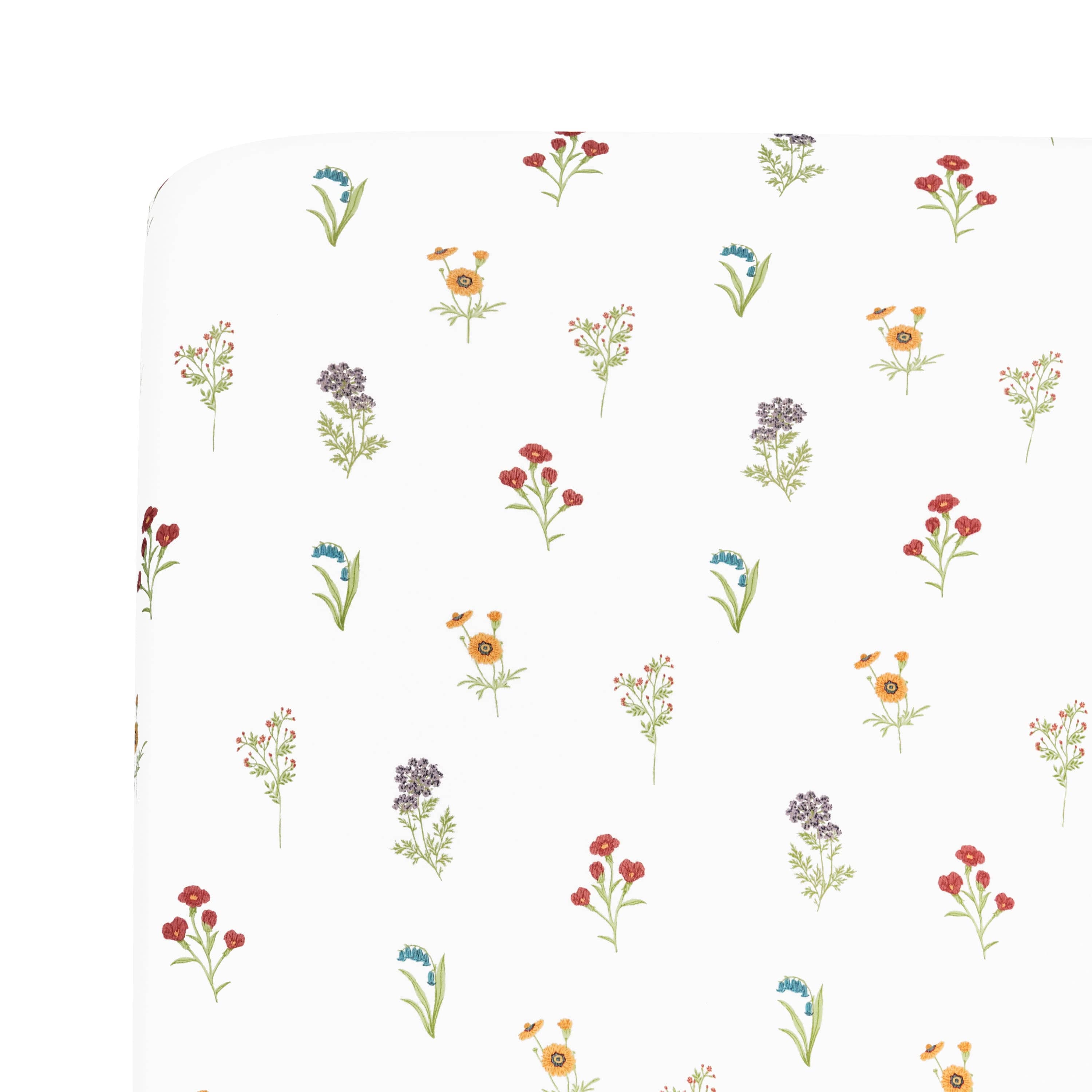 Close up of Mini Crib Sheet/Crib Sheet in Wildflower