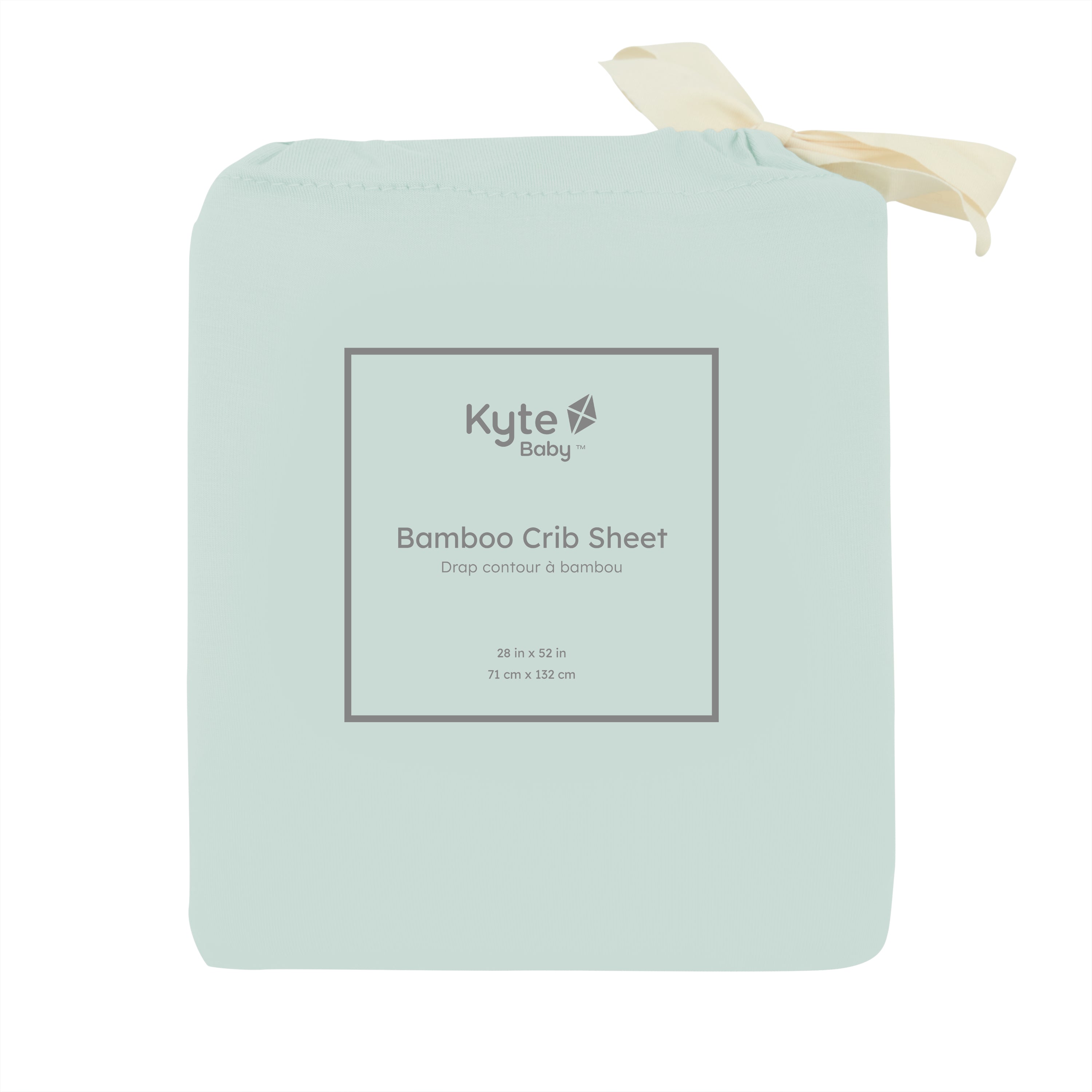 Bamboo Crib Sheet in Sage in the packaging
