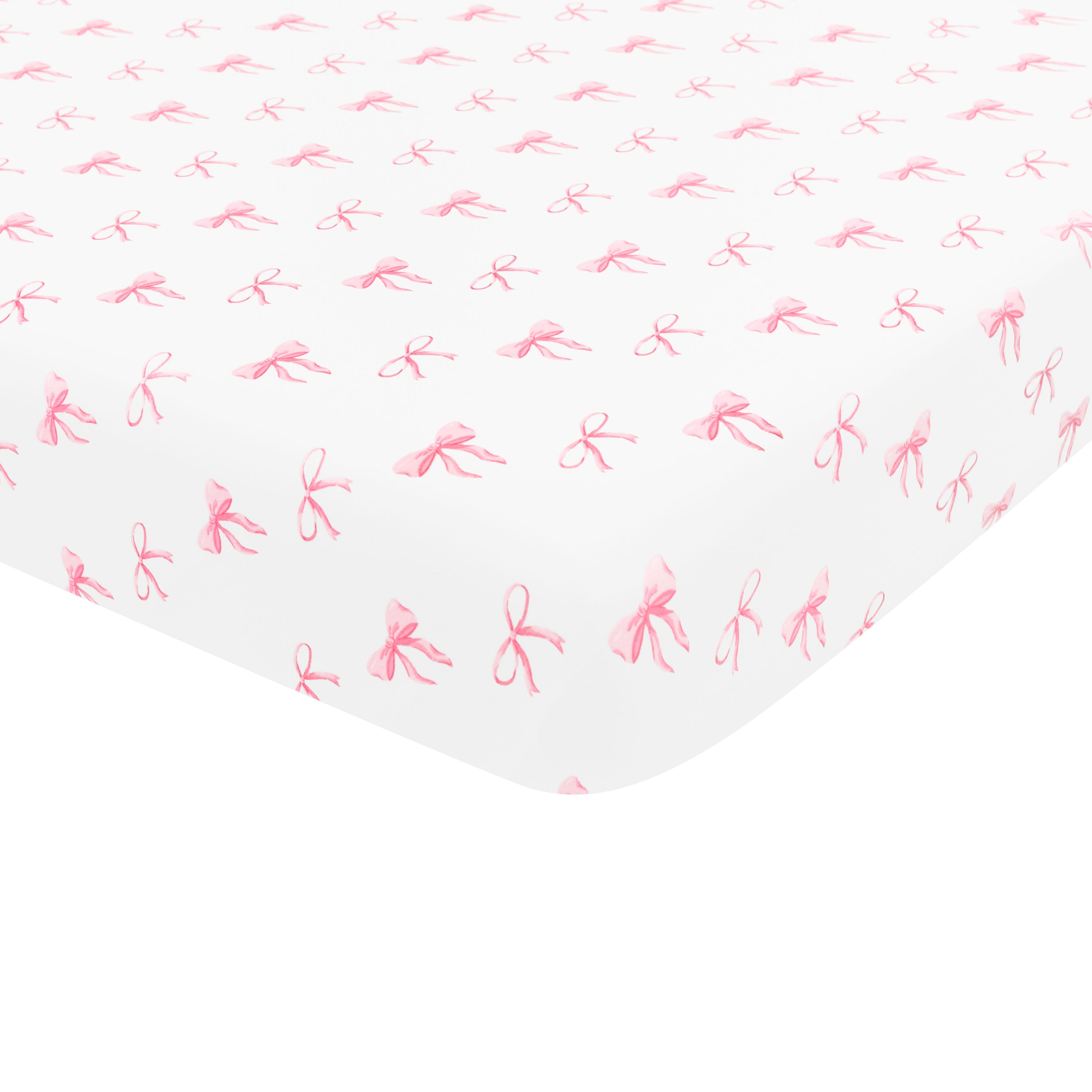 Pink and white Crib Sheet in Bow