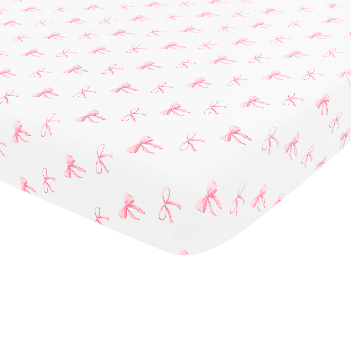 Pink and white Crib Sheet in Bow
