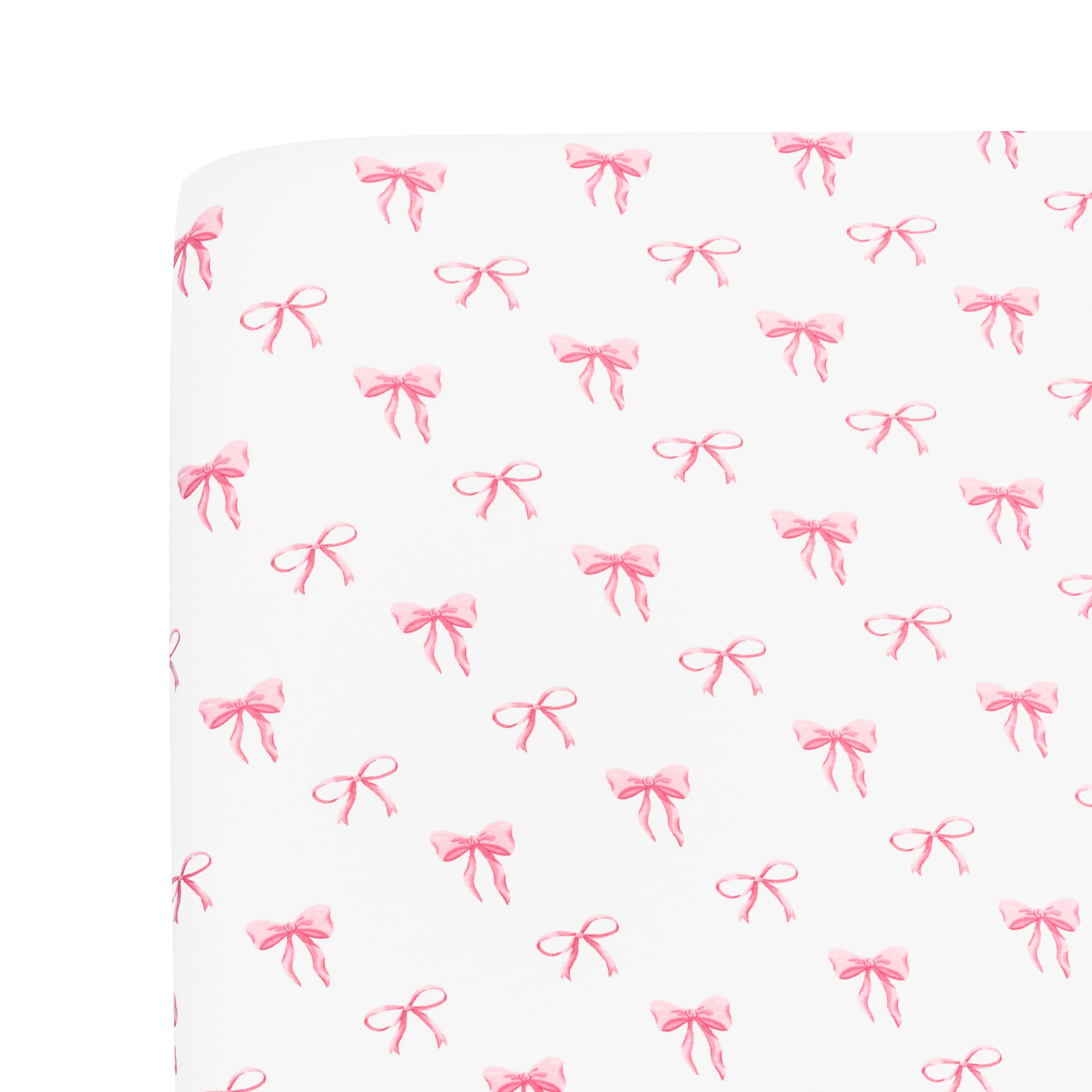 Corner of bamboo Crib Sheet in Bow
