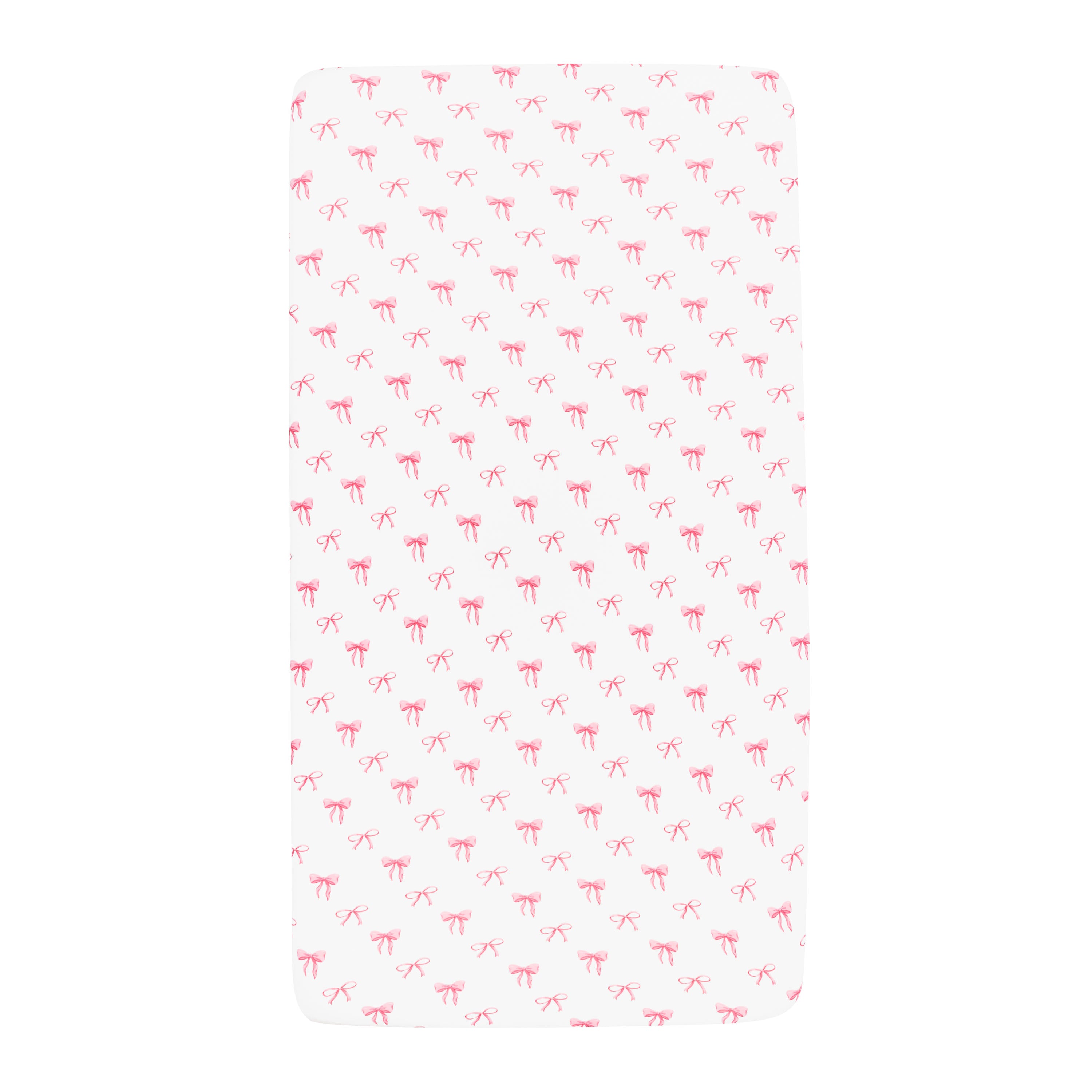Crib Sheet in Bow pattern for pink nursery